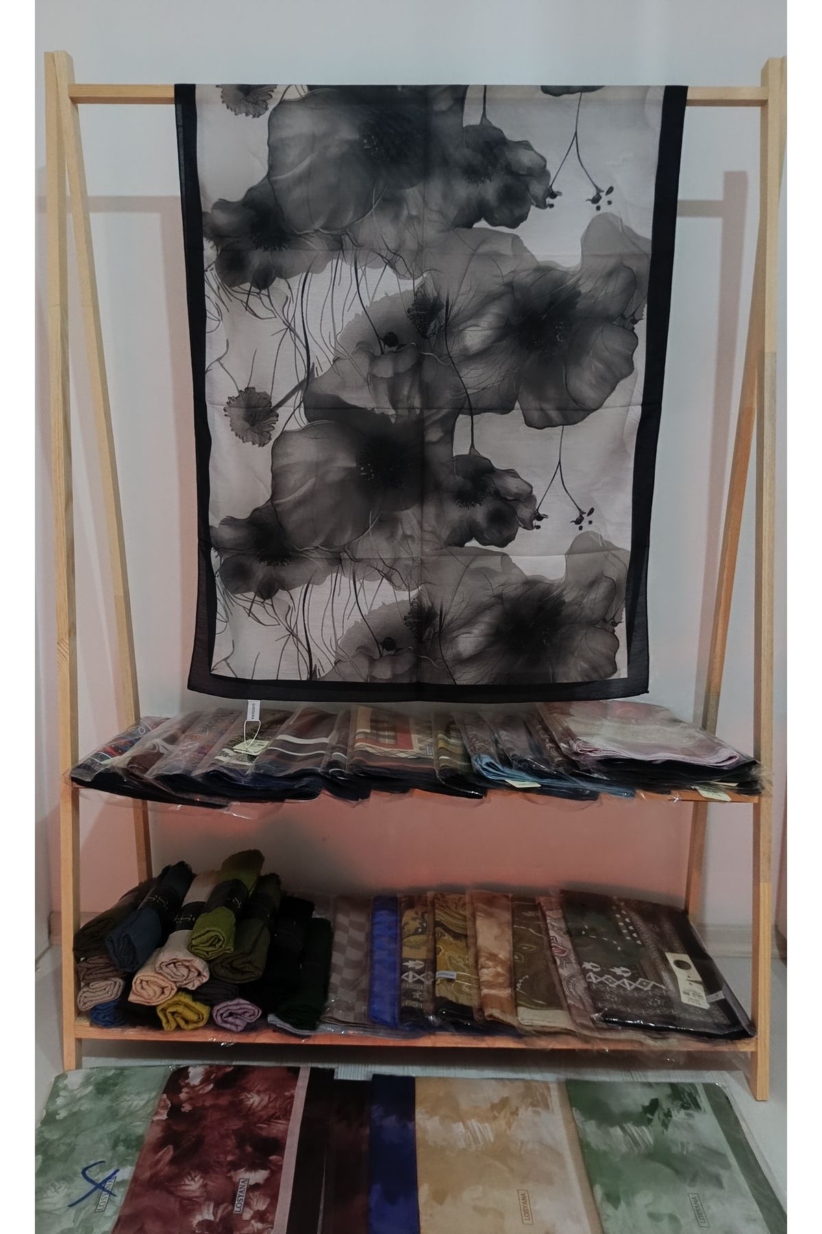 LOSYANA Pamuklu soft flower desen şal
