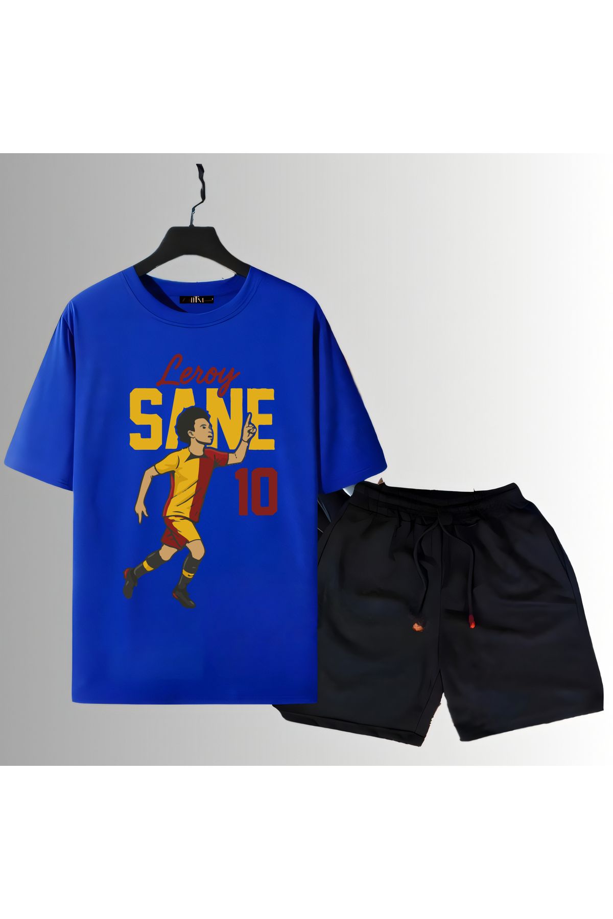 Biy Store Galatasaray lorey Sane karikatür forma futbol baskılı unisex erkek tişört kadın tshirt şort takımı