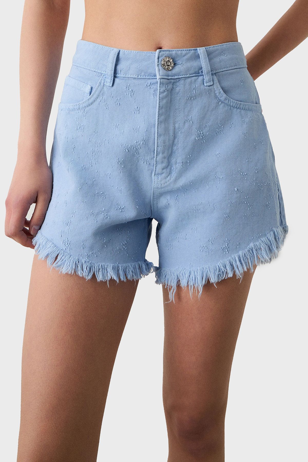 BSB % 100 Pamuk Regular Fit Yüksek Bel Kot Short SHORT 053
