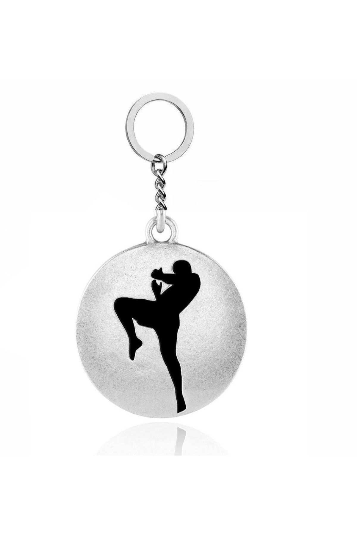 Herşey Nota Siyah Darbe – Kick Boks Siyah Mineli Unisex Metal Anahtarlık