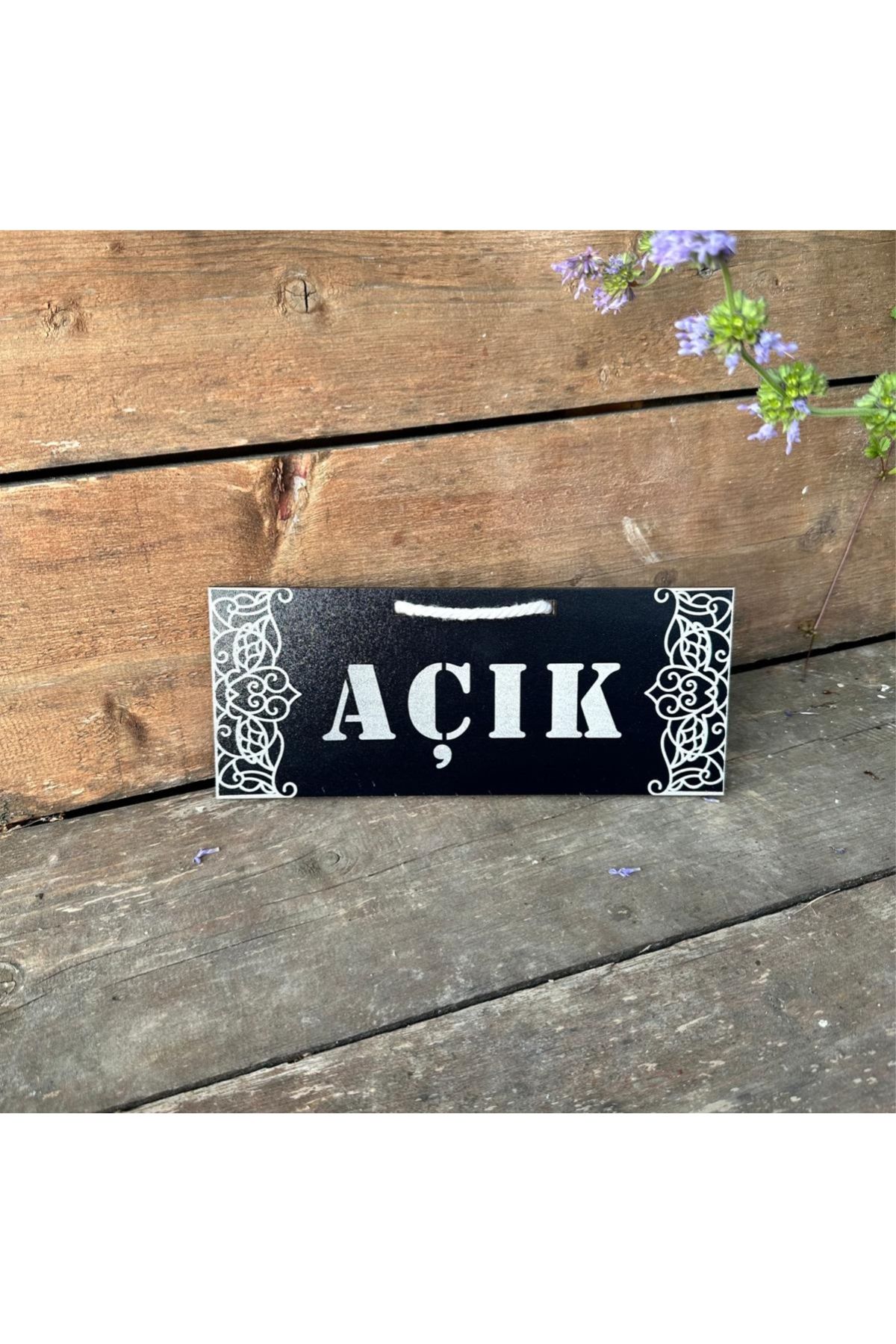 MeyArt Ajans Retro-Rustik AÇIK-KAPALI Çift Yönlü Ahşap Siyah Cam Vatoz Hediyeli Dekoratif