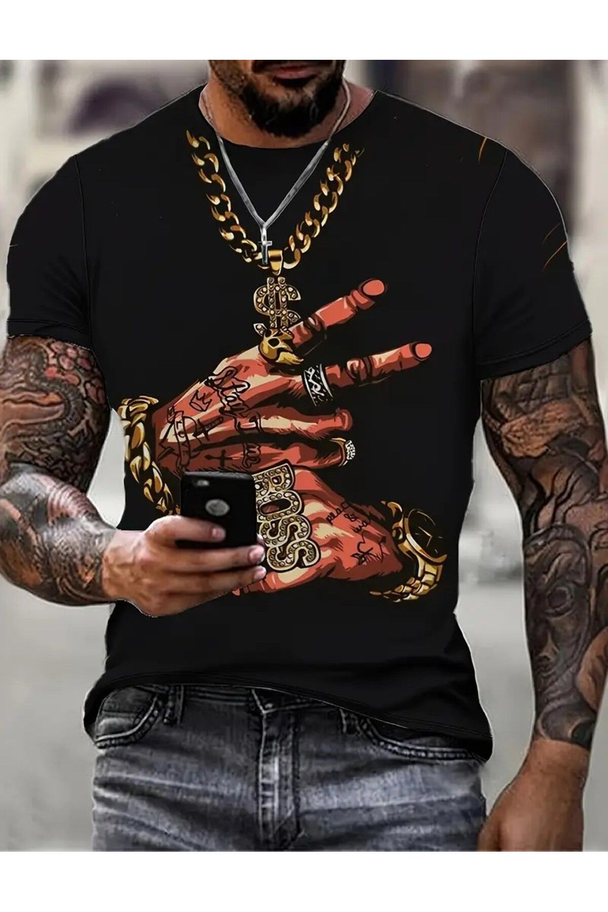 MODA ERKEK SPORTİF RAHAT GIYİM BASKILI TİŞÖRT
