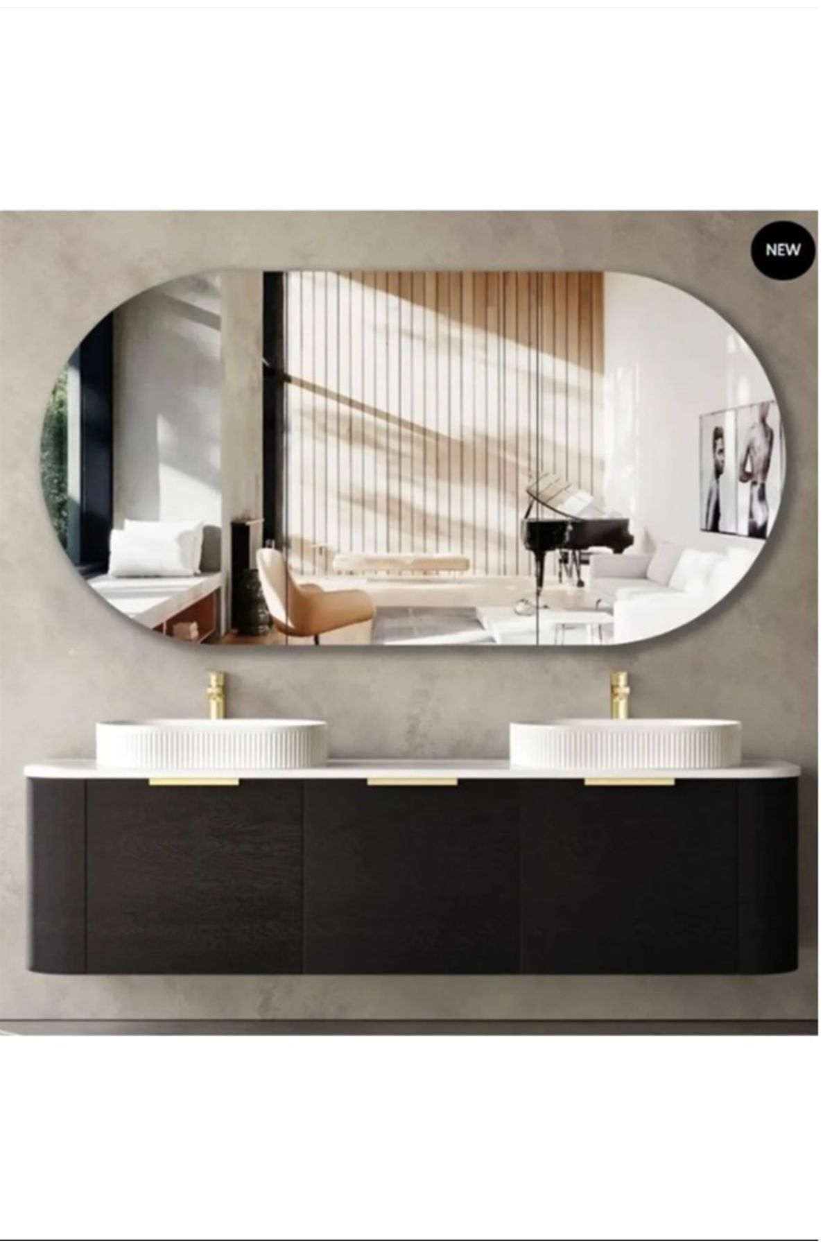 Elioure Şık 80x50 cm dekoratif duvar aynası, konsol ve hol dekoru için ideal