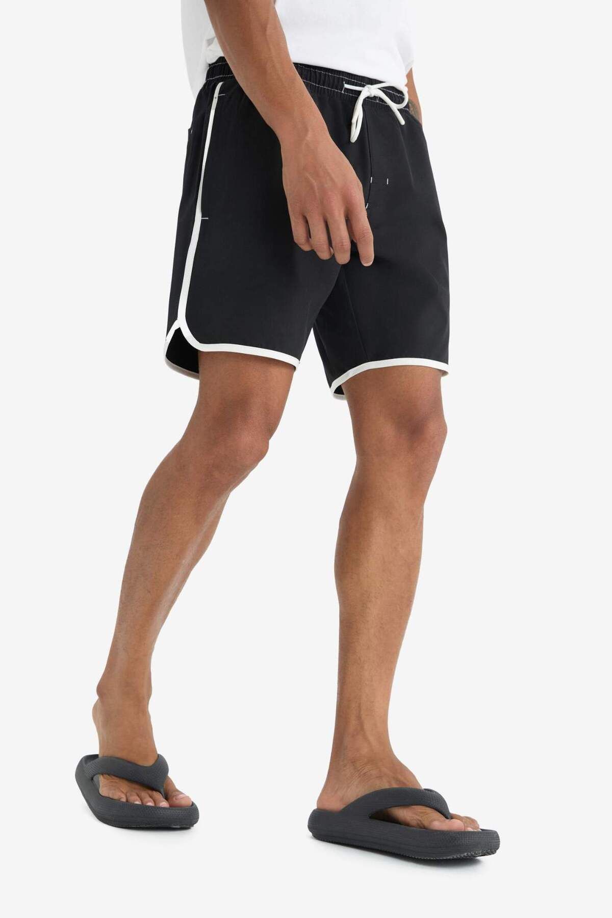 DeFacto DeFactoFit Regular Fit Esnek Dokulu Kısa Boy Deniz Şortu D9631AX25HS