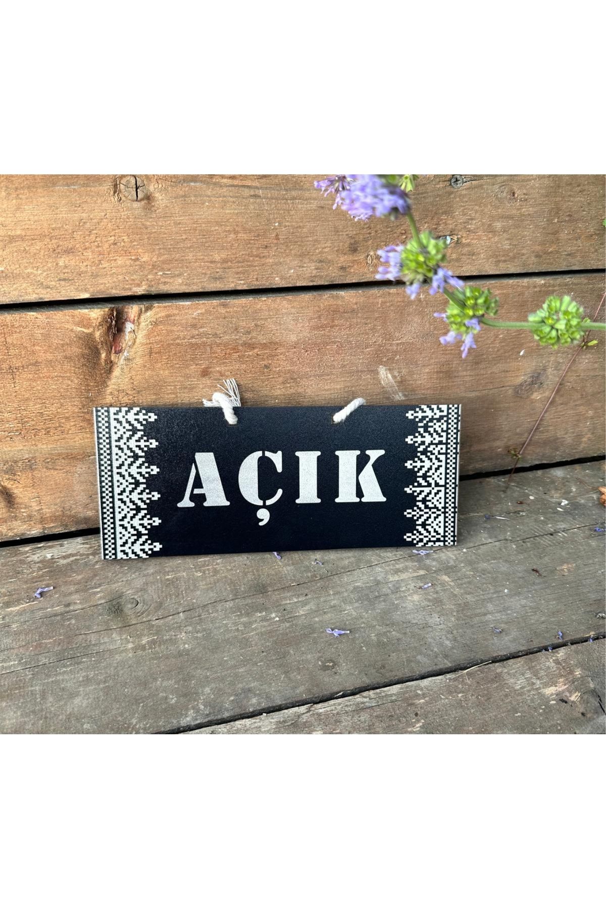 MeyArt Ajans Retro-Rustik AÇIK-KAPALI Çift Yönlü Ahşap Siyah Cam Vatoz Hediyeli Dekoratif