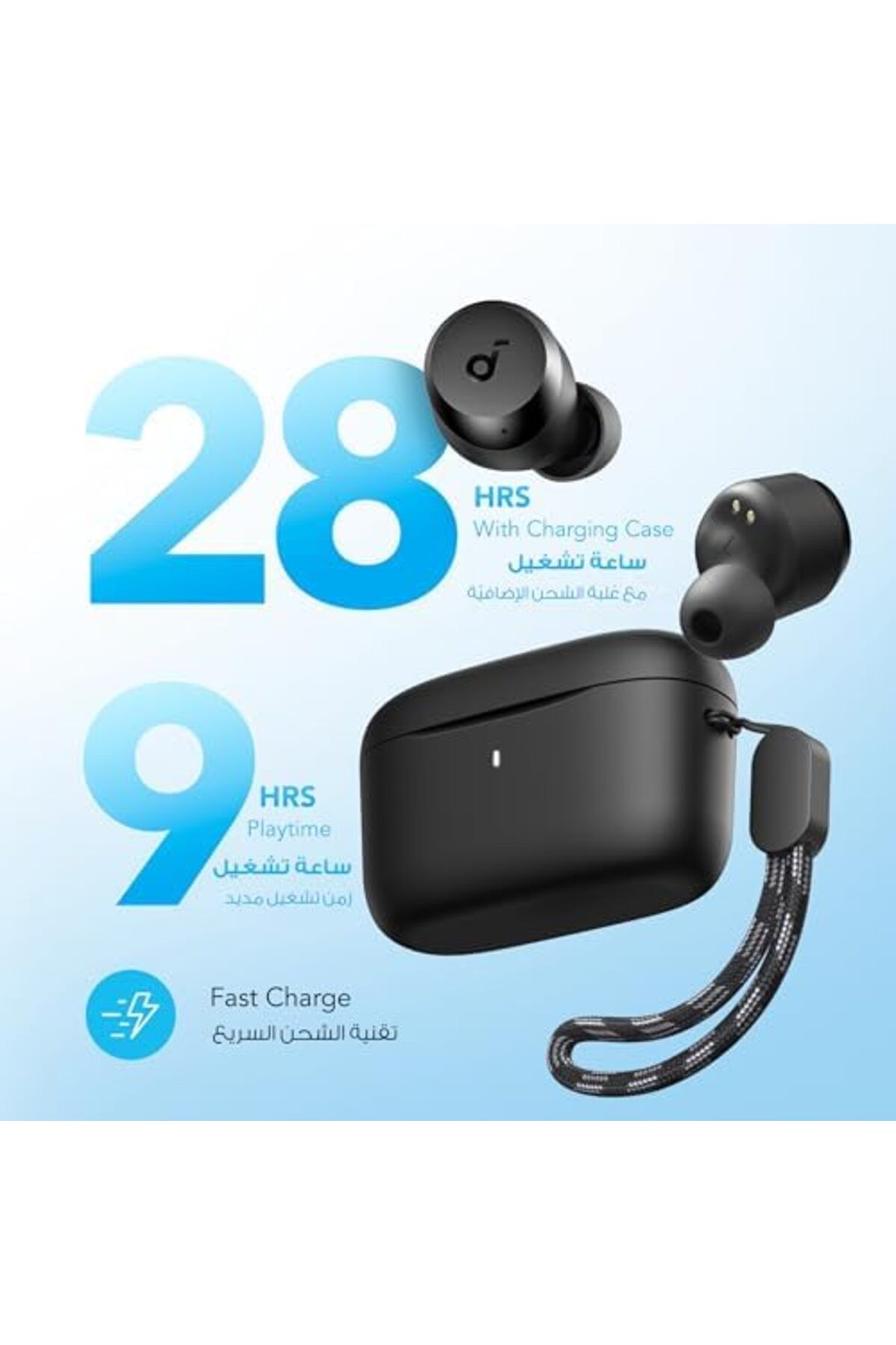 Soundcore-سماعات أذن لاسلكية حقيقية A20i - بلوتوث 5.3، صوت مخصص، وقت تشغيل يصل إلى 28 ساعة، مقاومة للماء، A 5