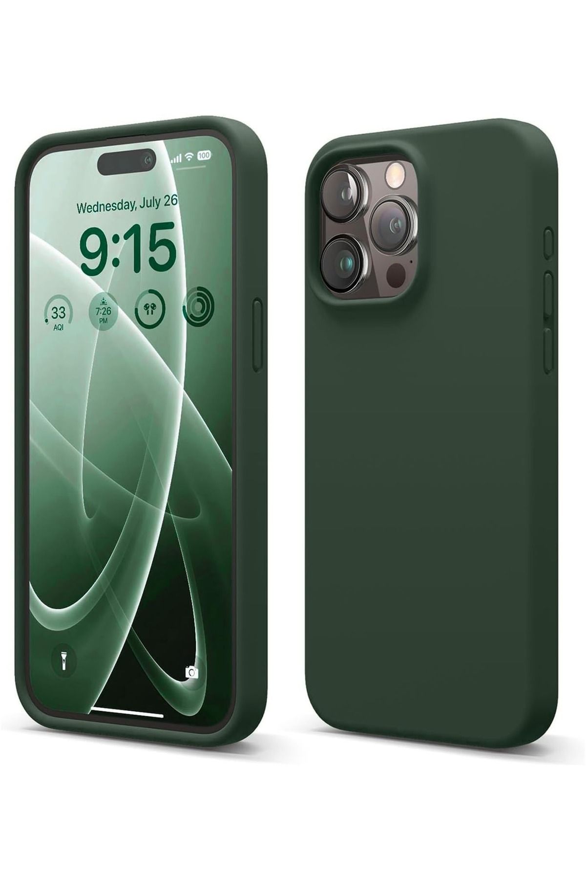 LUXKLAS İphone 14 pro max lansman HAKİ Renk içi kadife dışı silikon kılıf [ÜRÜN LOGODUR]