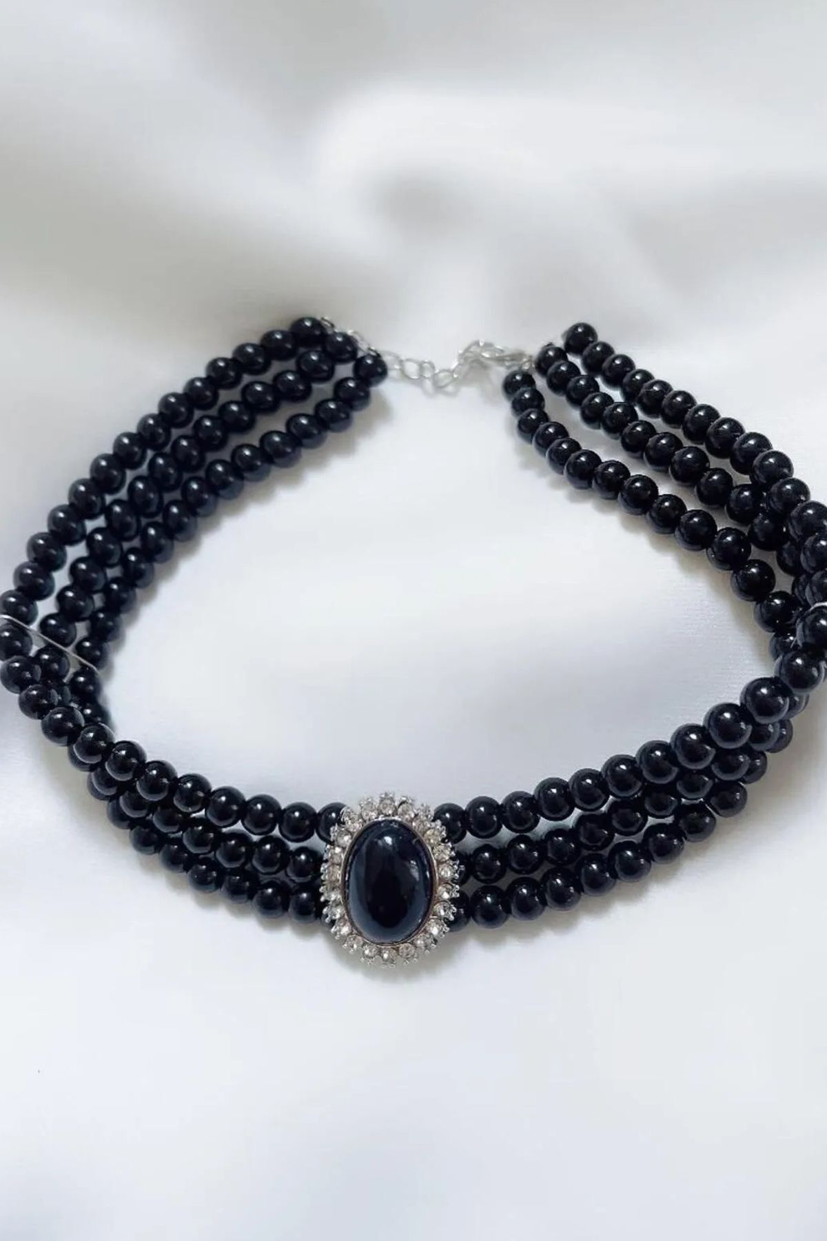 LIVOSH İNCİLİ CHOKER KOLYE İNCİLİ TAŞLI TASMA KOLYE