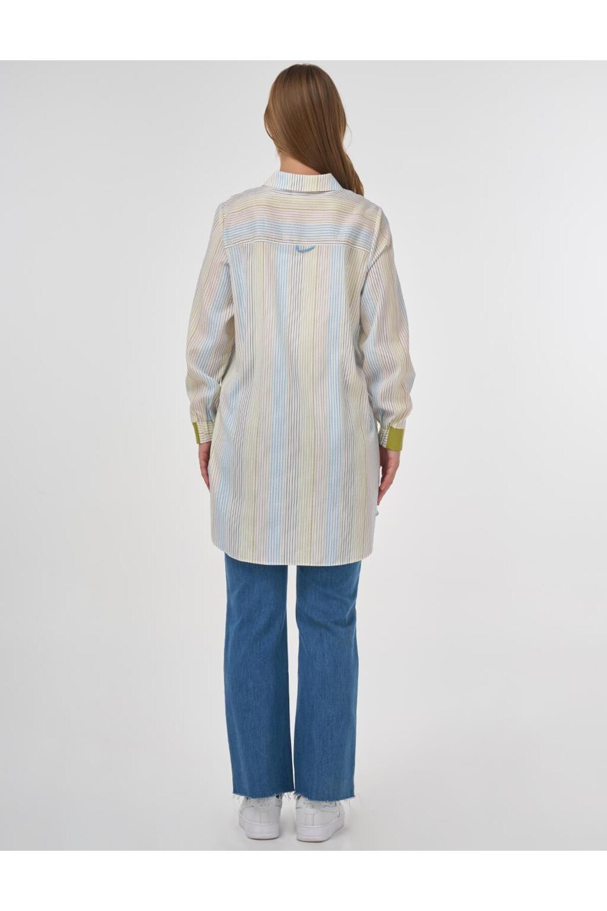 KYR-Fabric Garnished Viscose Tunic Ecru 4