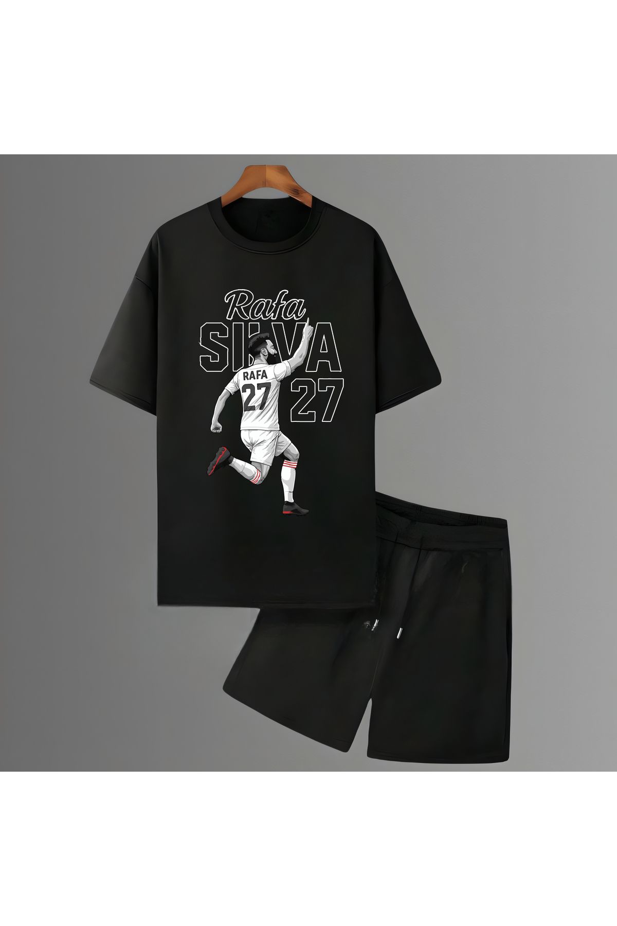 Biy Store Beşiktaş Rafa Silva forma baskılı unisex kadın erkek kısa kollu tişört t-shirt şort takımı
