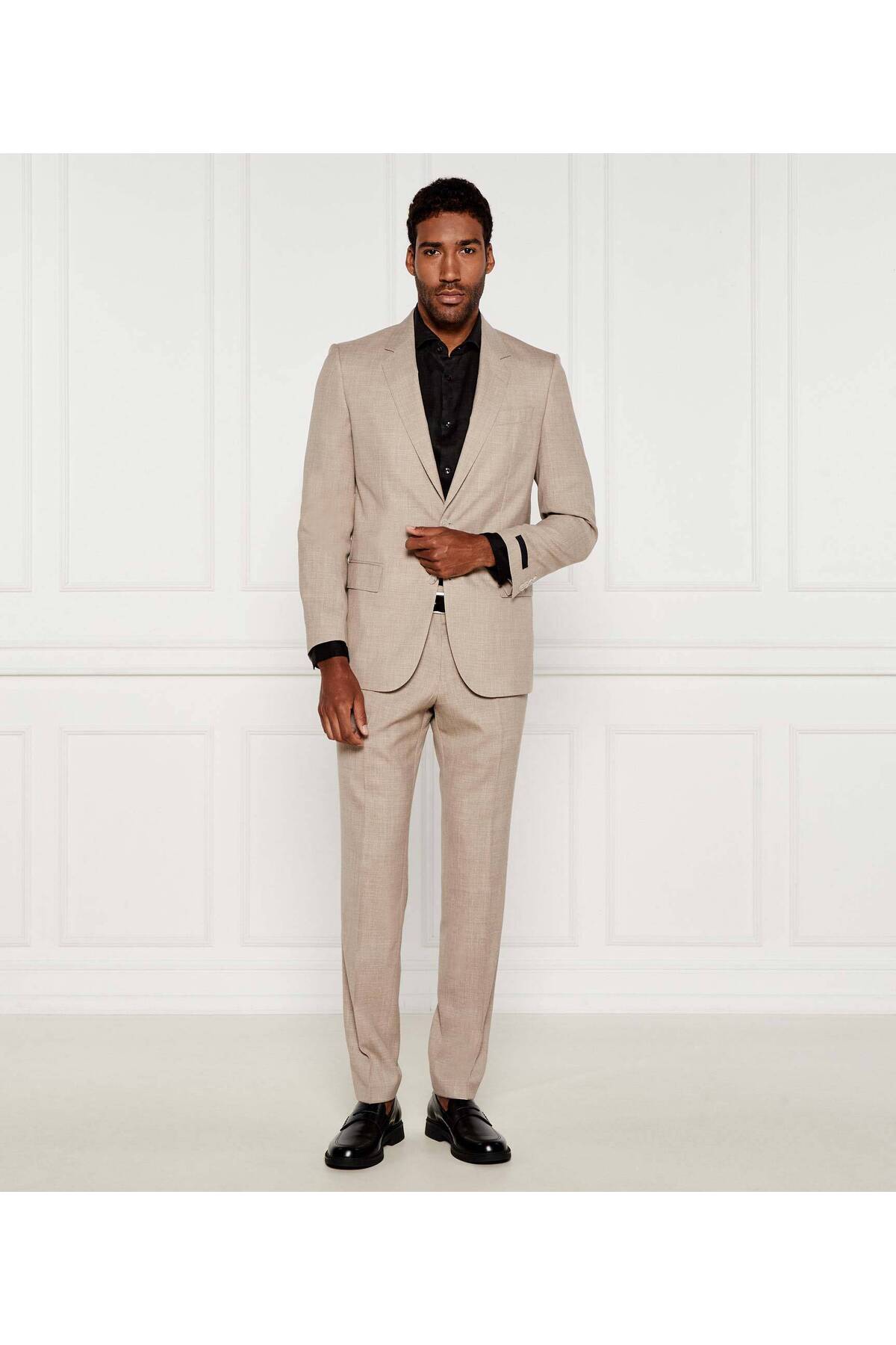 باس کت و شلوار مردانه تمام آستردار از جنس پشم خالص، ابریشم و کتان، کد ۵۰۵۴۹۱۹۶-۲۸۸