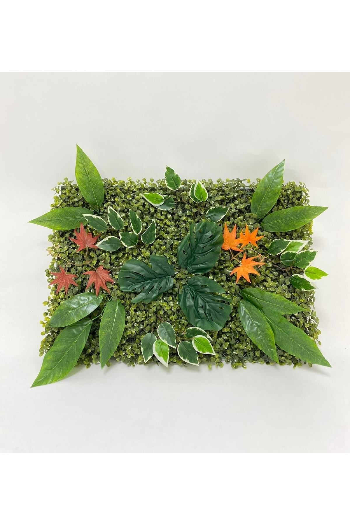 Elioure Yeşil yapay çiçek duvar paneli 60x40 cm, dik bahçe ve dekor uygulaması
