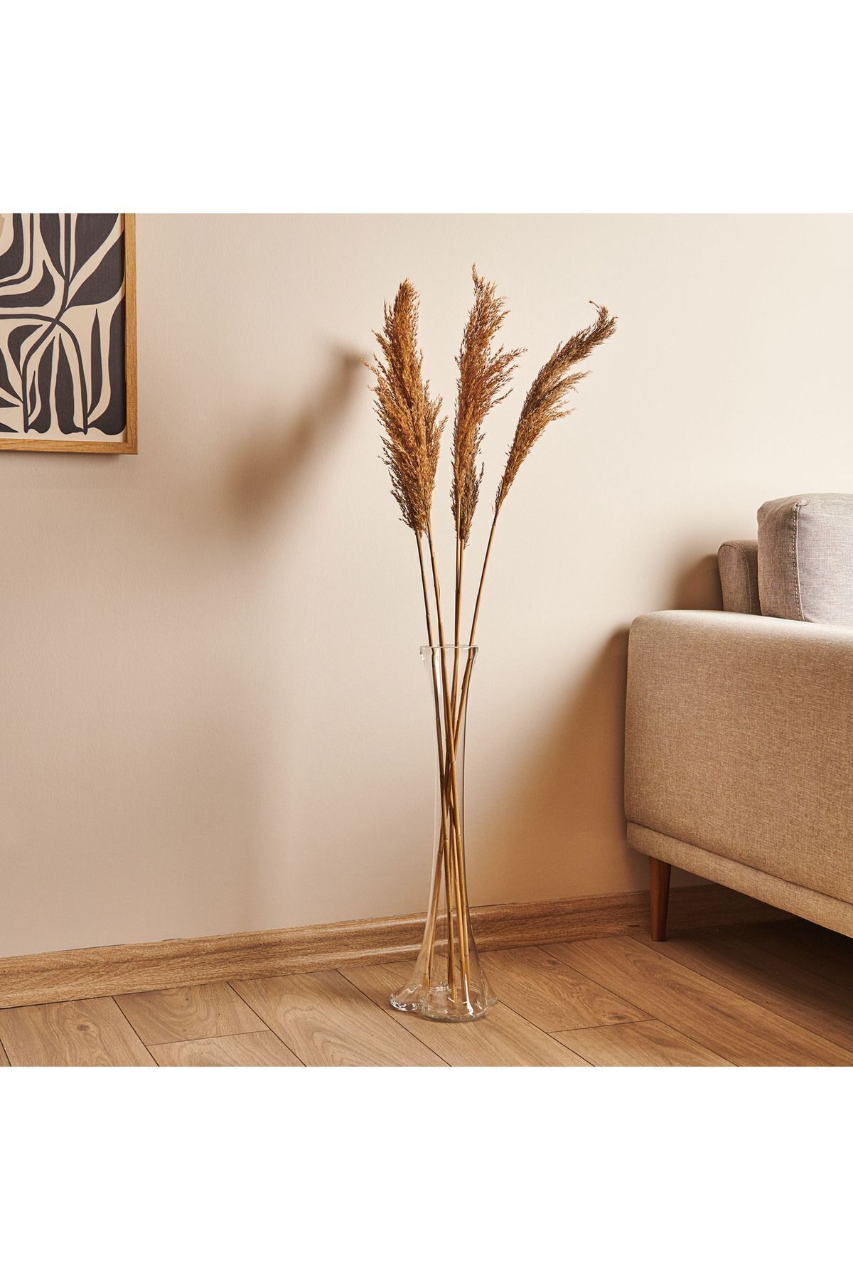 Elioure Şeffaf Fil Ayağı Dekoratif Cam Vazo, 60 cm, şık ve modern tasarım