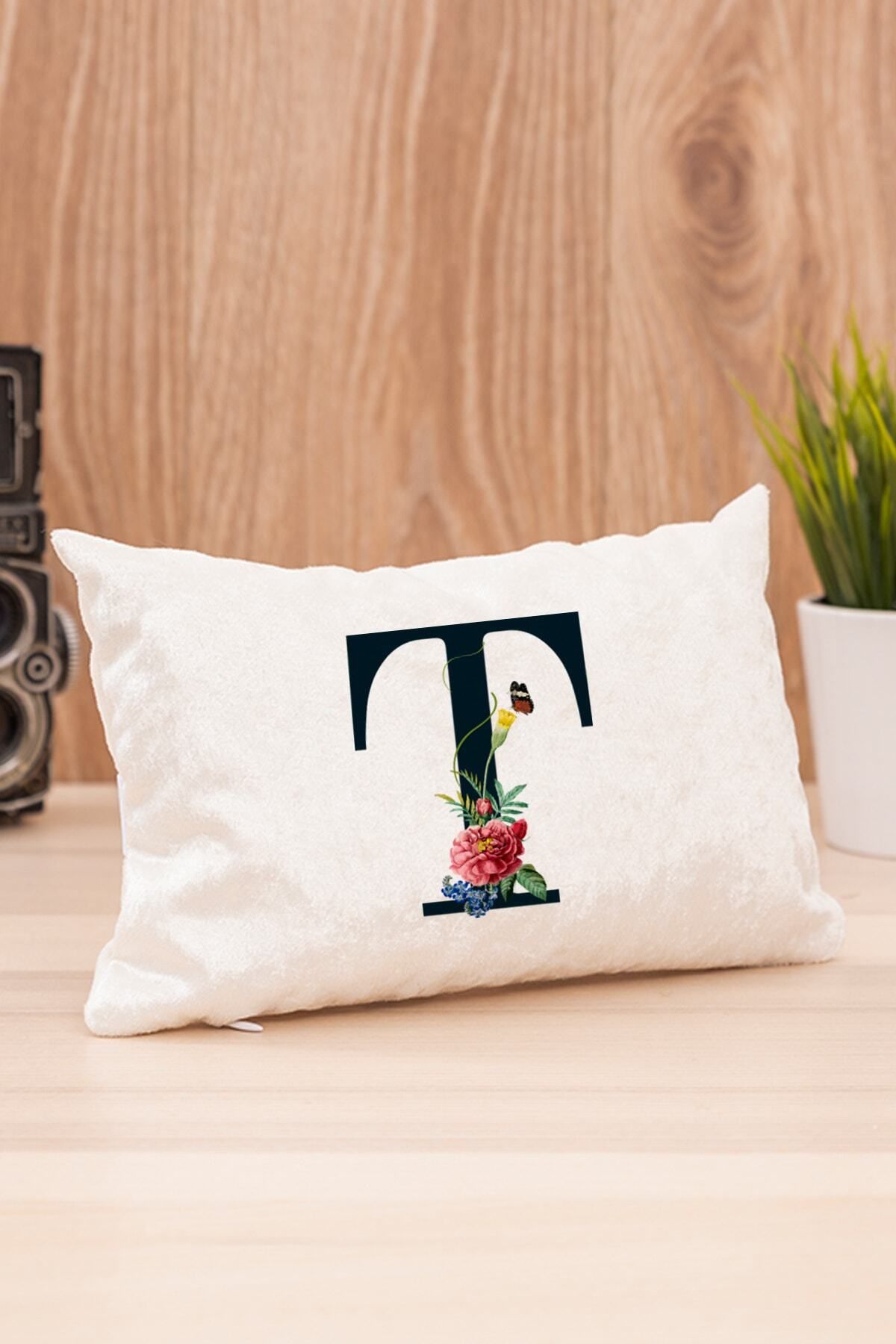 teknotrust T harfi çiçek desenli rahat boyun yastığı, şık ve konforlu tasarım