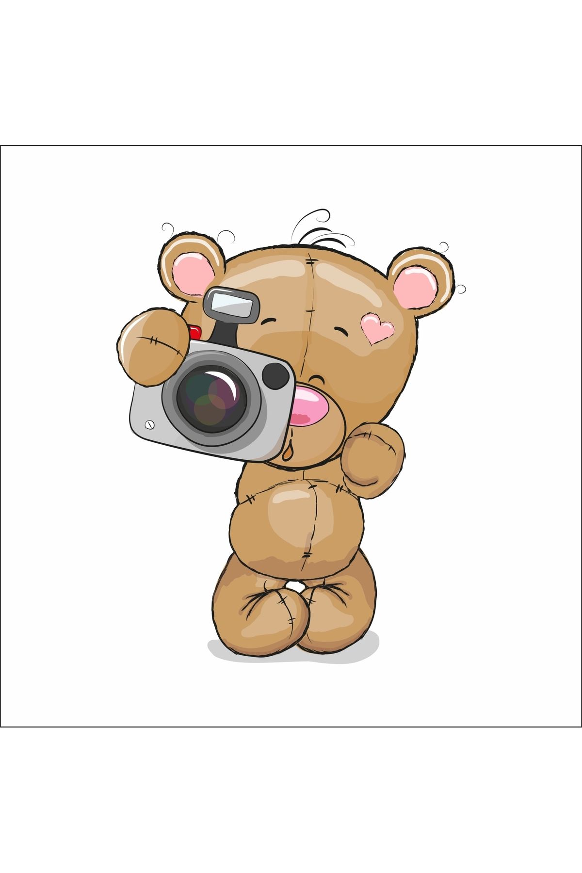 Reysa Tasarım Fotoğraf Çeken Ayıcık Sticker