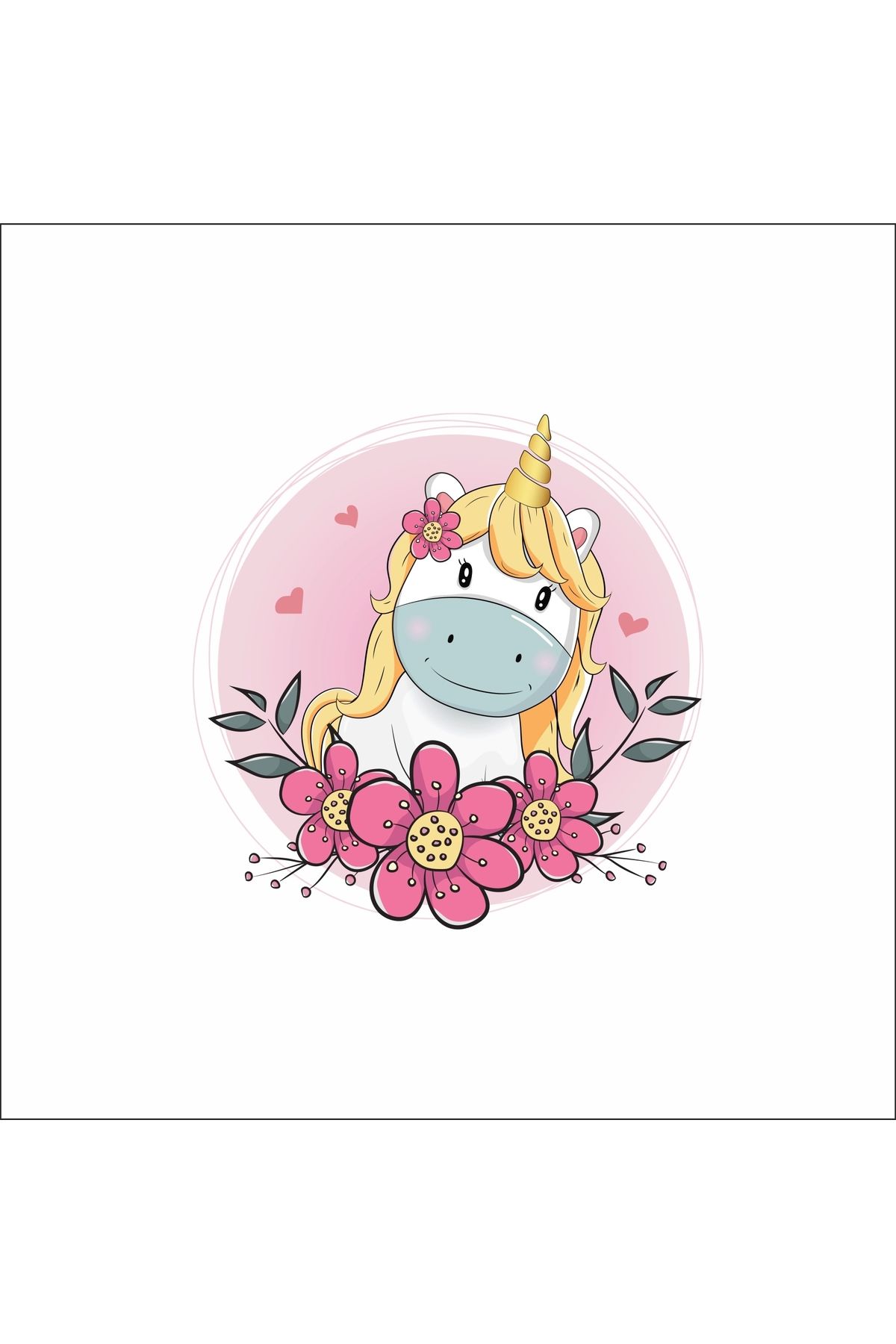 Reysa Tasarım Unicor Çiçekli Sticker