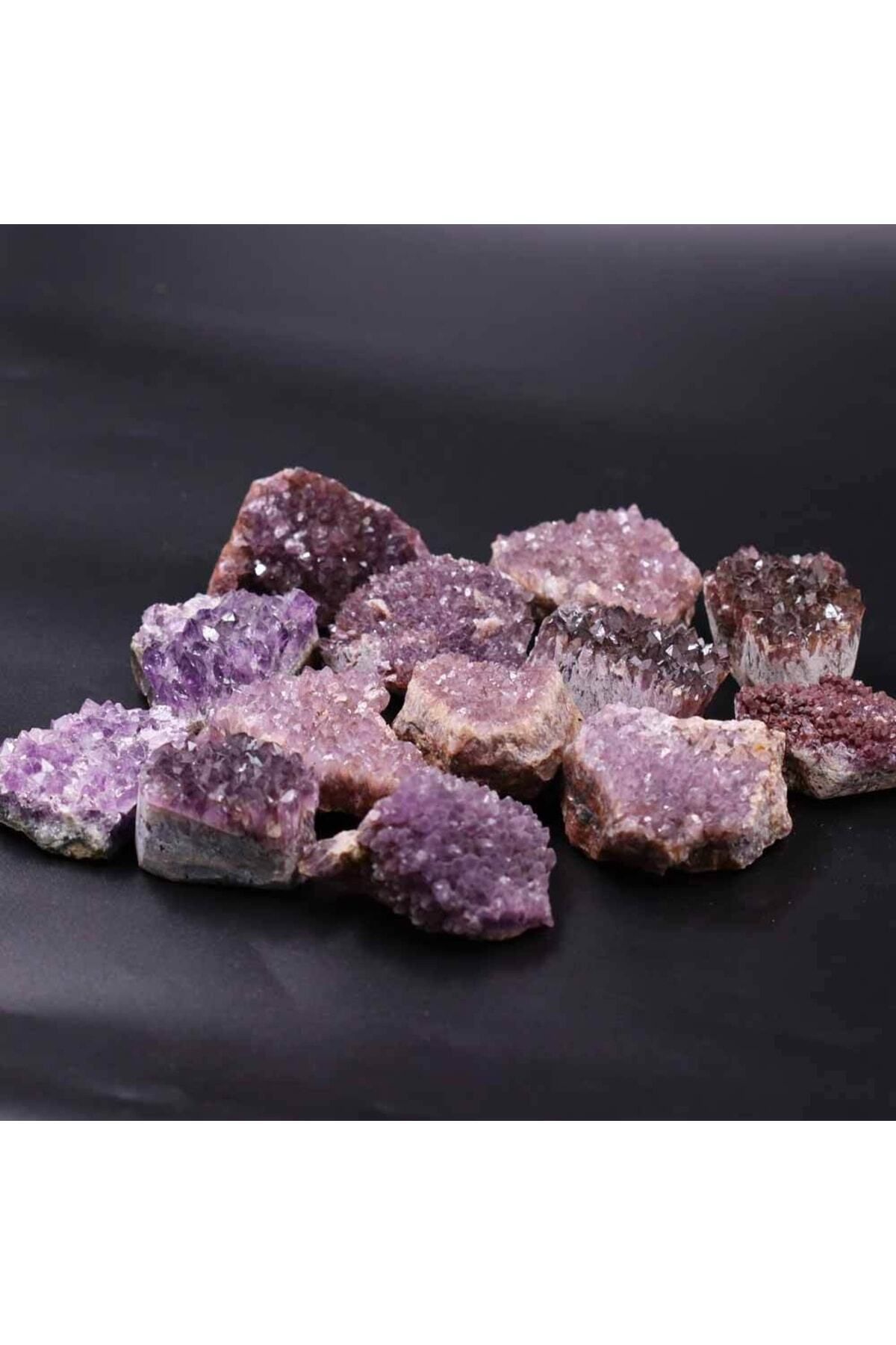 Elioure Doğal Mor Ametis Taşı Parça, Ham Kütle, Işlenmemiş, 80-100gr