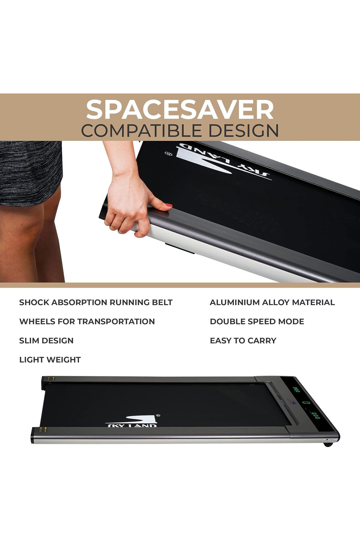Skyland-Sky Land Treadmill for Fitness with Hydraulic Lock Handle and Smart Display System - EM-1200-G 9