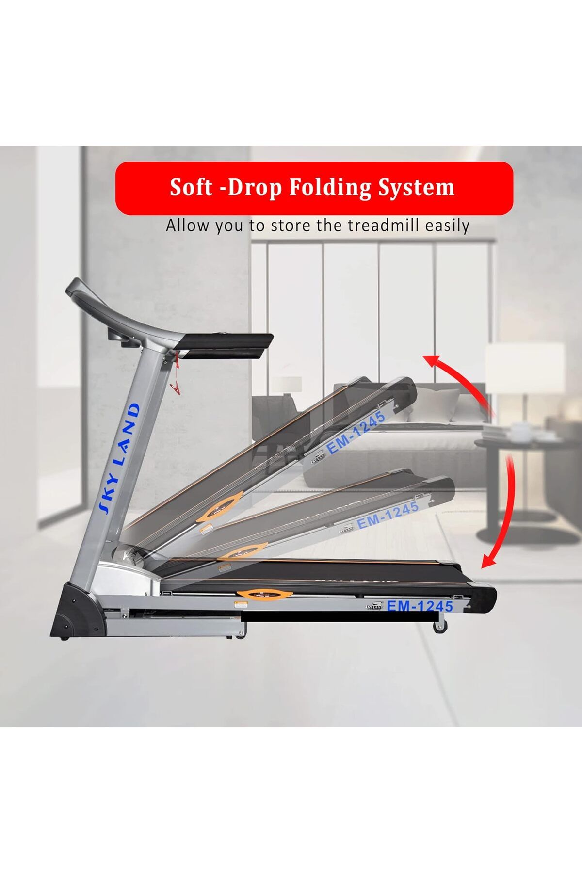 Skyland-Electric Treadmill with Folding Capability, Automatic Incline Feature, Bluetooth Speakers, Hi-Fi Sou 9