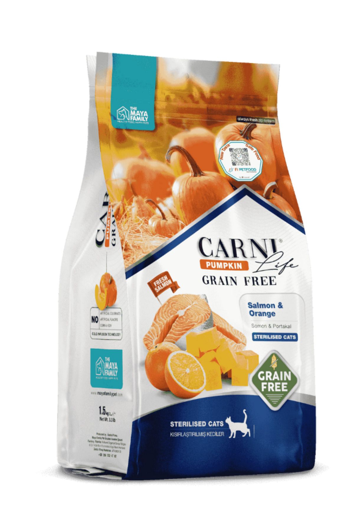 CARNİ LİFE Tahılsız Somonlu Ve Portakallı Kısır Kedi Maması 10 Kg