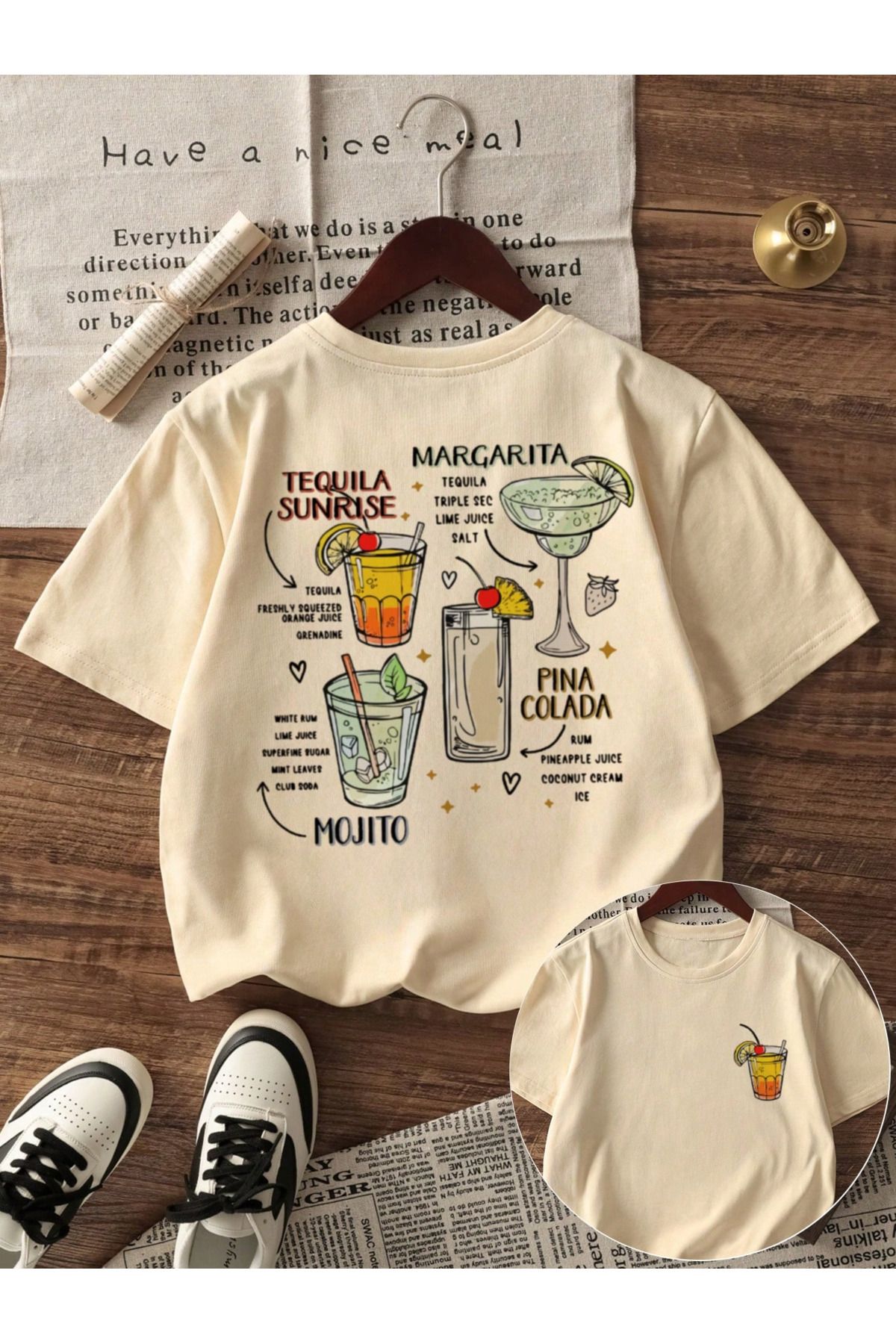 New Shine Unisex Oversize Margarita Sırt Baskılı T-shirt