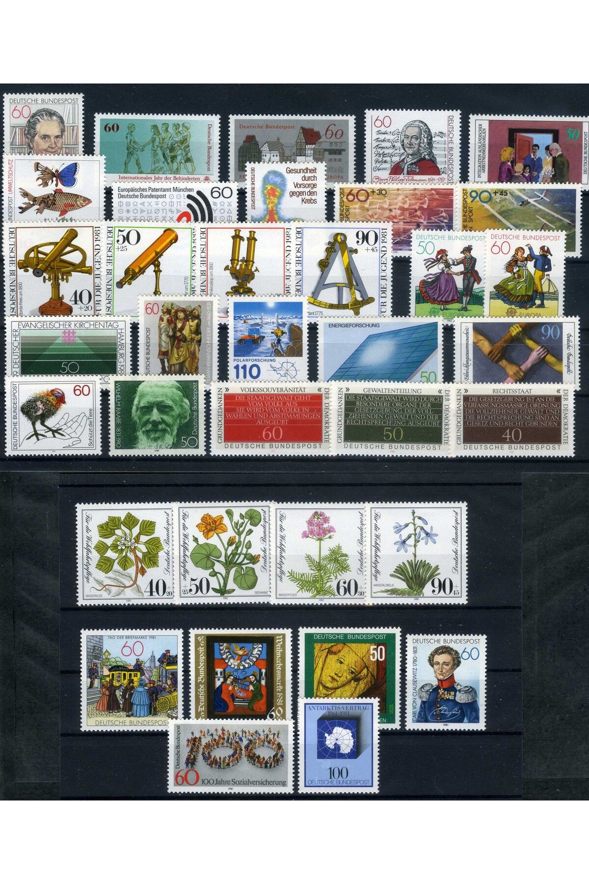 Jupiter Stamps Koleksiyon Pulları,1981 ALMANYA Damgasız Yıl Seti,Konsept Hediyelik,Hobi Dünyası,ASB-922648810