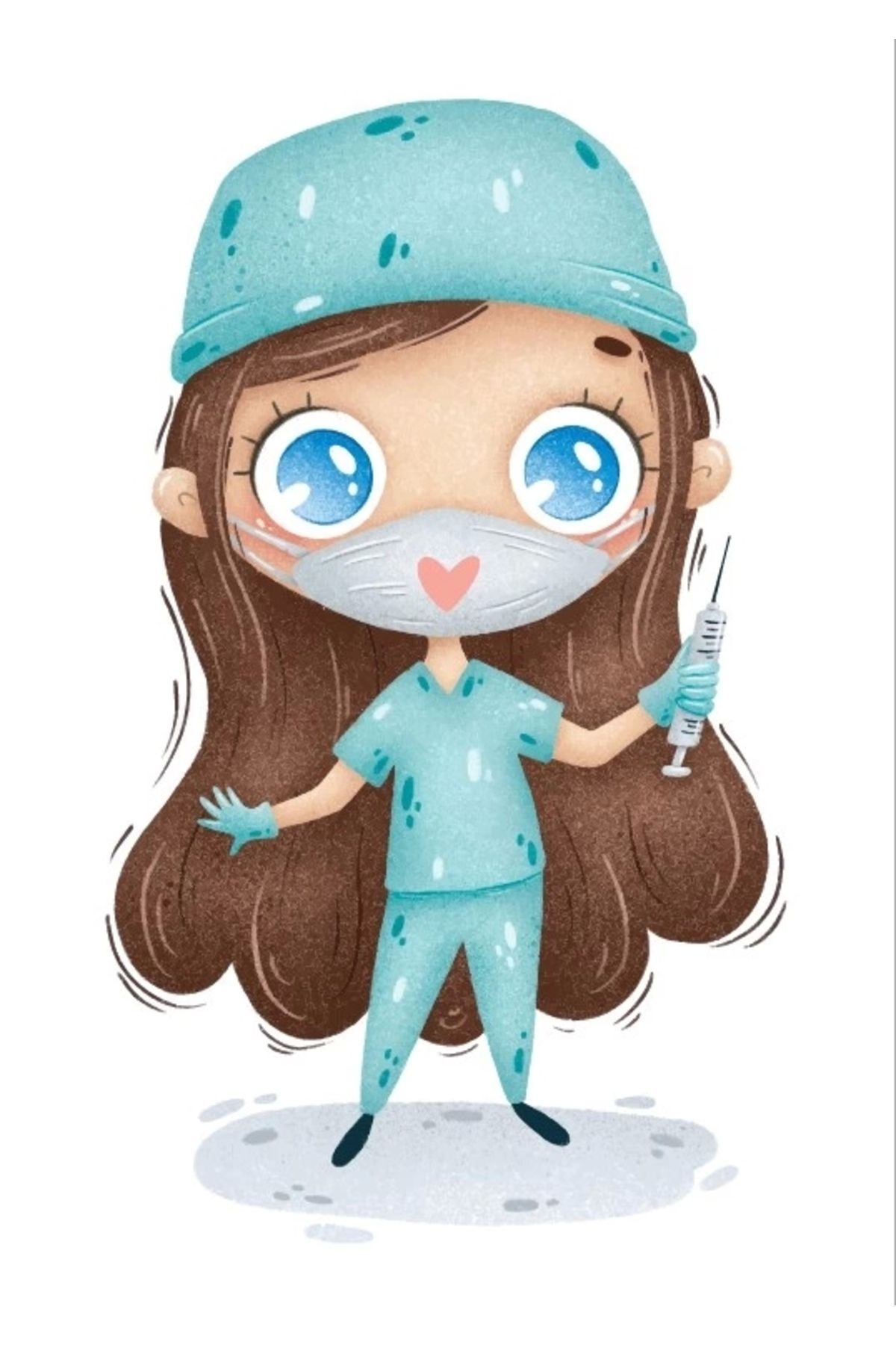 Reysa Tasarım Doktor Kız Duvar Stickerı (Mavi Kıyafetli)