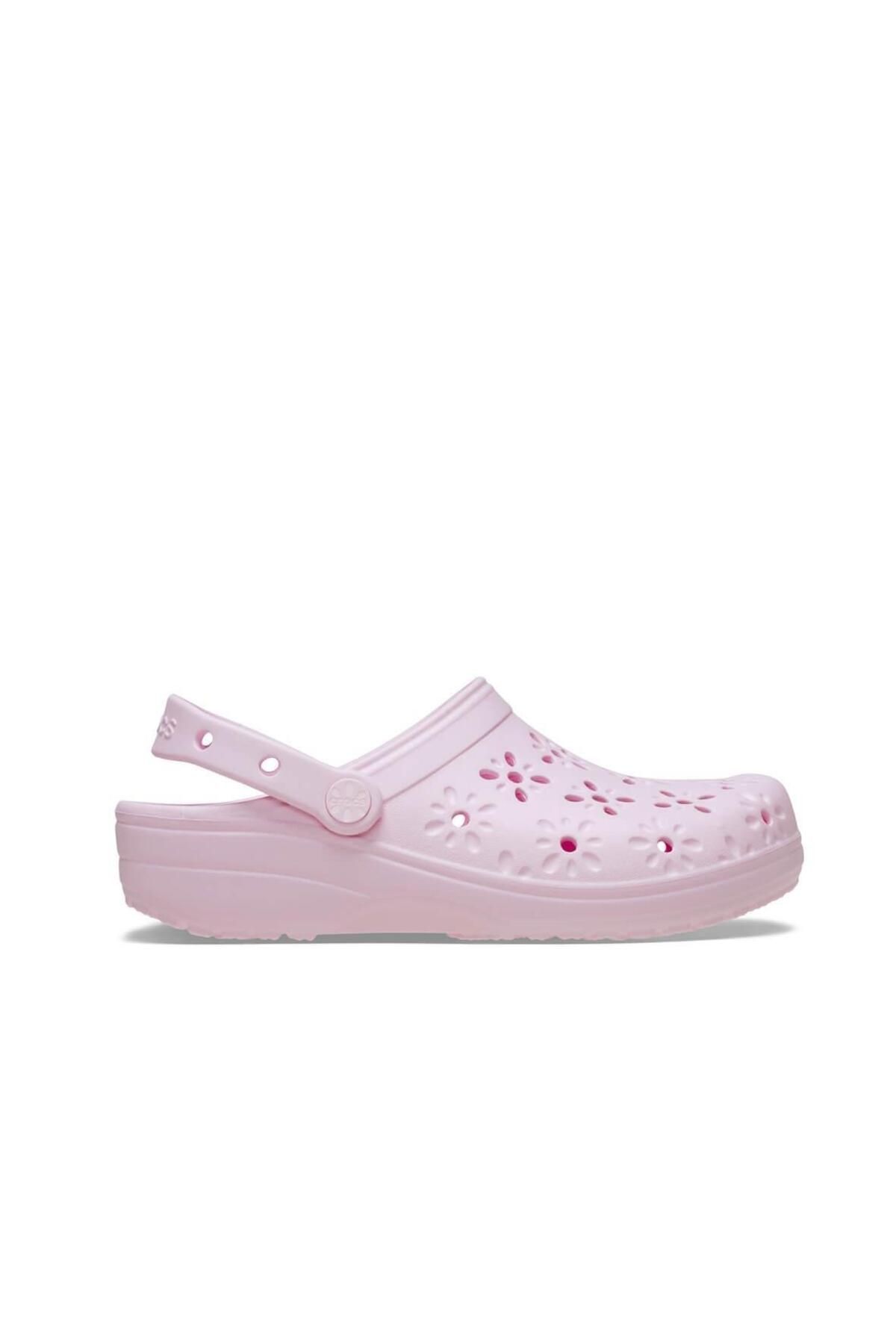 Crocs Classic Floral Cut Out Clog Kadın Terlik - Pembe