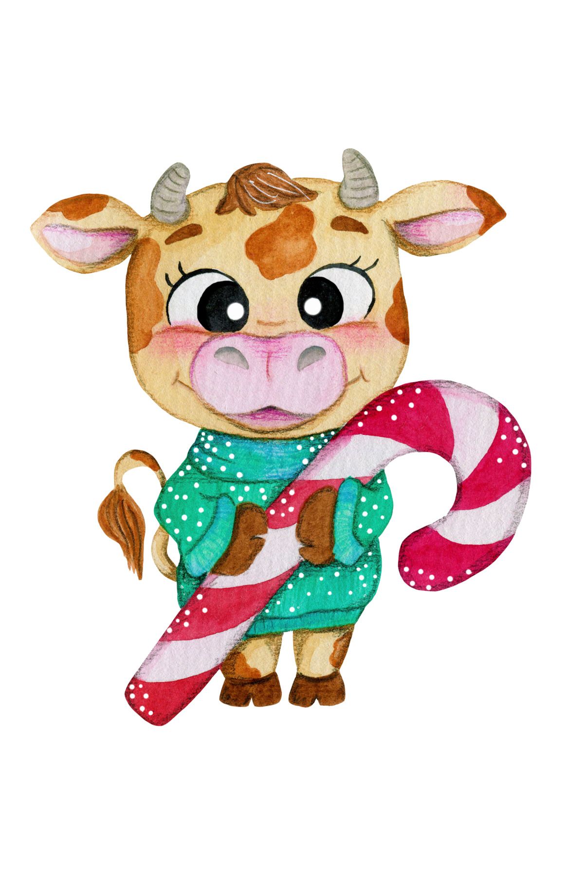 Reysa Tasarım Noel Şekerlemeli İnek Duvar Stickerı
