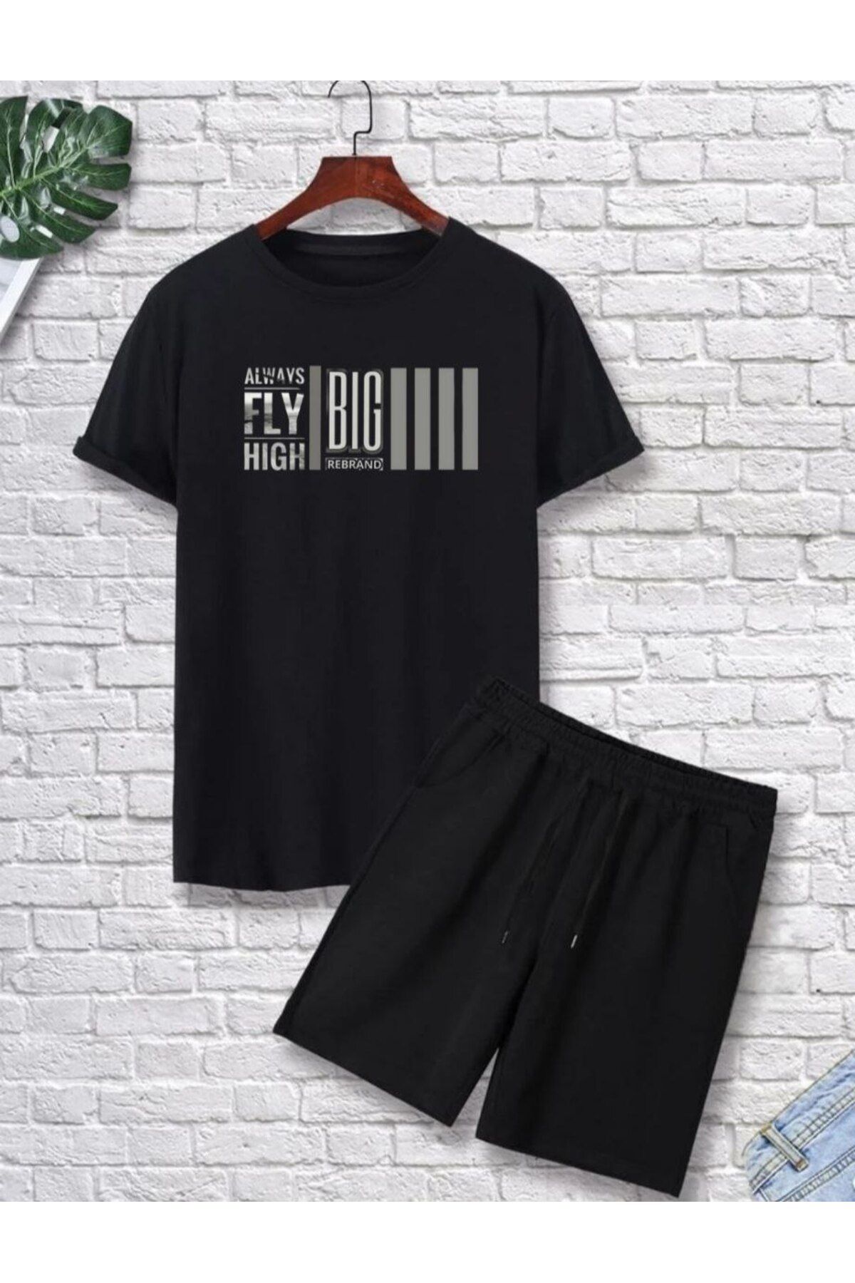 REBRAND Oversize T-shirt şort Takımı - Baskılı Alt Üst Takımı