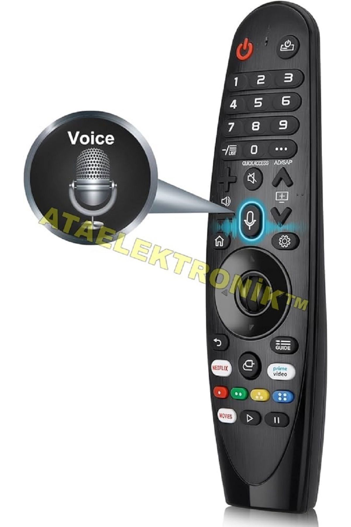 ATAELEKTRONİK Ses Komut Webos ÖZELLİKLİ TV Kumanda ONVO Next Sunny Axen Lg Skytech Next Awox Hi Level Tv Uyumlu
