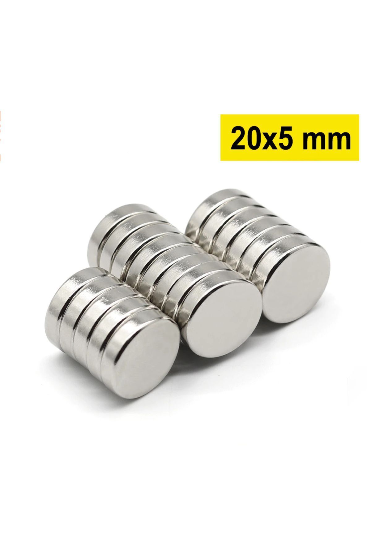 Elioure 10 Adet Güçlü Yuvarlak Neodyum Mıknatıs 20x5 mm, Manyetik Güçlü Magnet Set
