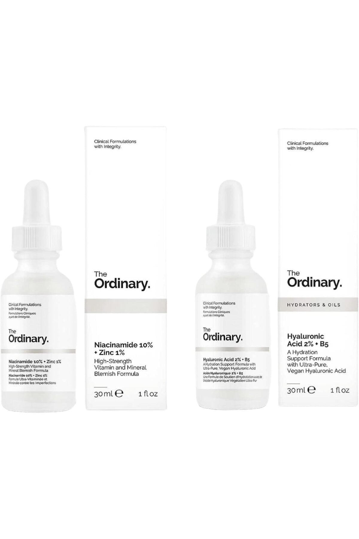 The Ordinary-Hyaluronic Acid with 2% + B5 (30ml) and The Ordinary Niacinamide 10% + Zinc 1% (30ml) B 3