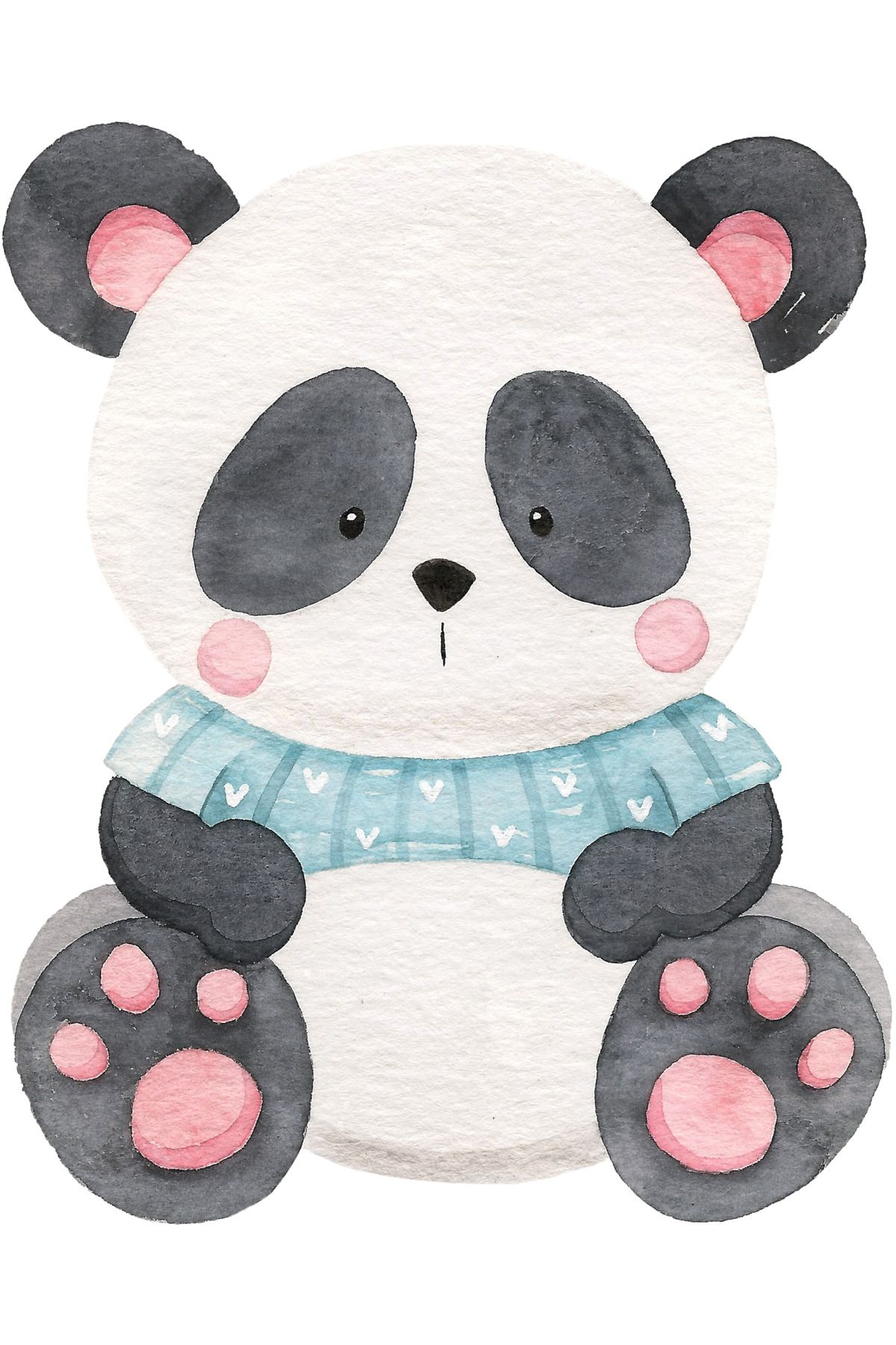 Reysa Tasarım Mavi Kazaklı Panda Duvar Stickerı