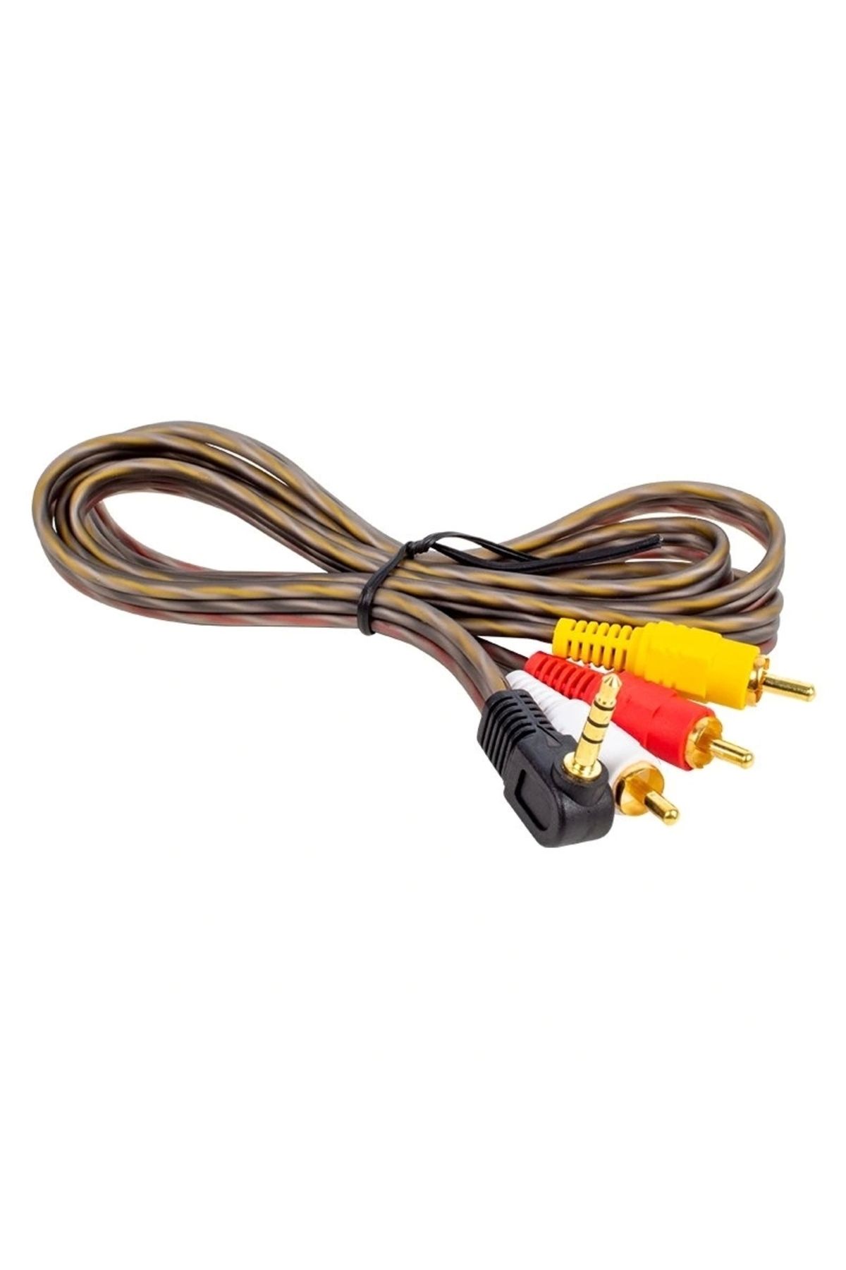 shopwave UYDU ALICISI AV KABLO 3.5 MM STEREO L ERKEK / 3 RCA KABLO 1.2 METRE UZUN JACK SİLİKONLU (5047)