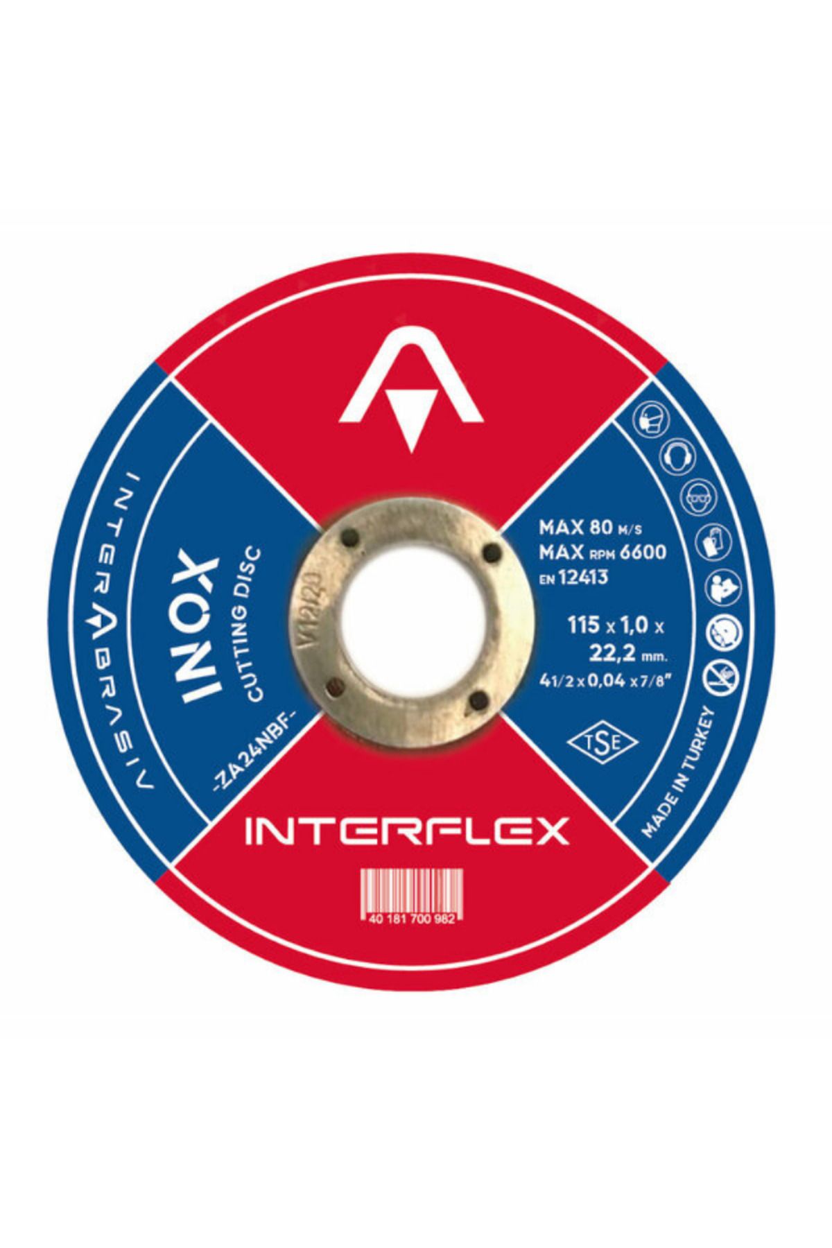 İthal İNTERFLEX KESİCİ TAŞ ÇELİK 230x1,9MM AO60P S SERT.DÜZ INOX(25 ADET)