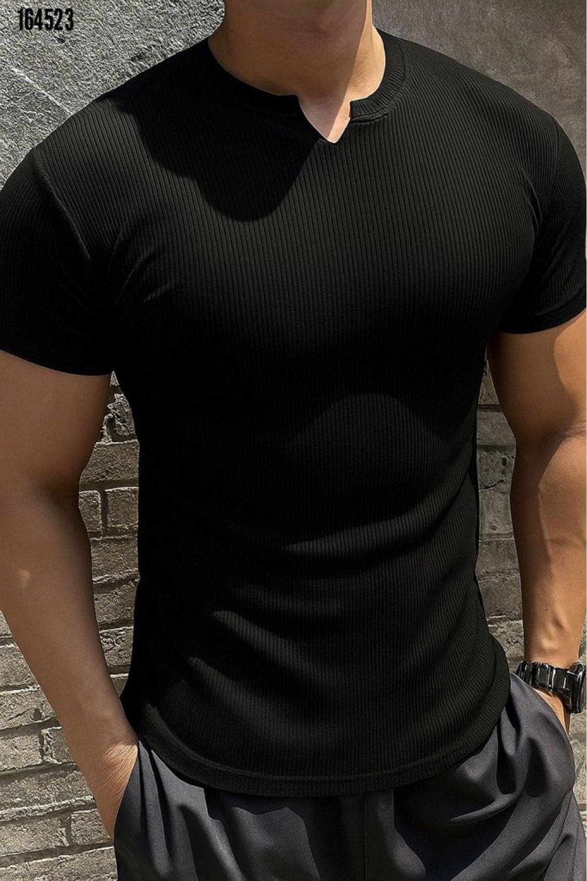 moda wanilia Erkek Kısa Kollu Bisiklet Yaka Old Money Burgu T-shirt