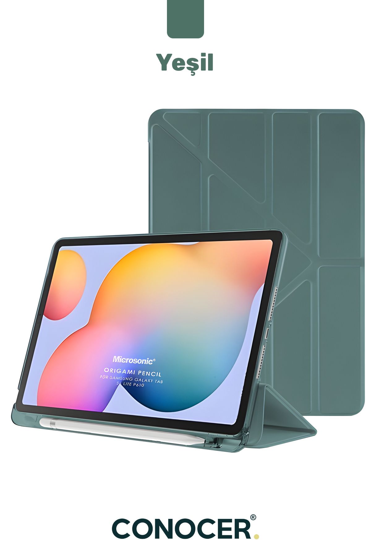 CONOCER iPad 7. 8. 9. Nesil 10.2" inç Kılıf Katlanır Kalemlikli Standlı Uyku Modlu Akıllı Kapak Tablet Kılıf