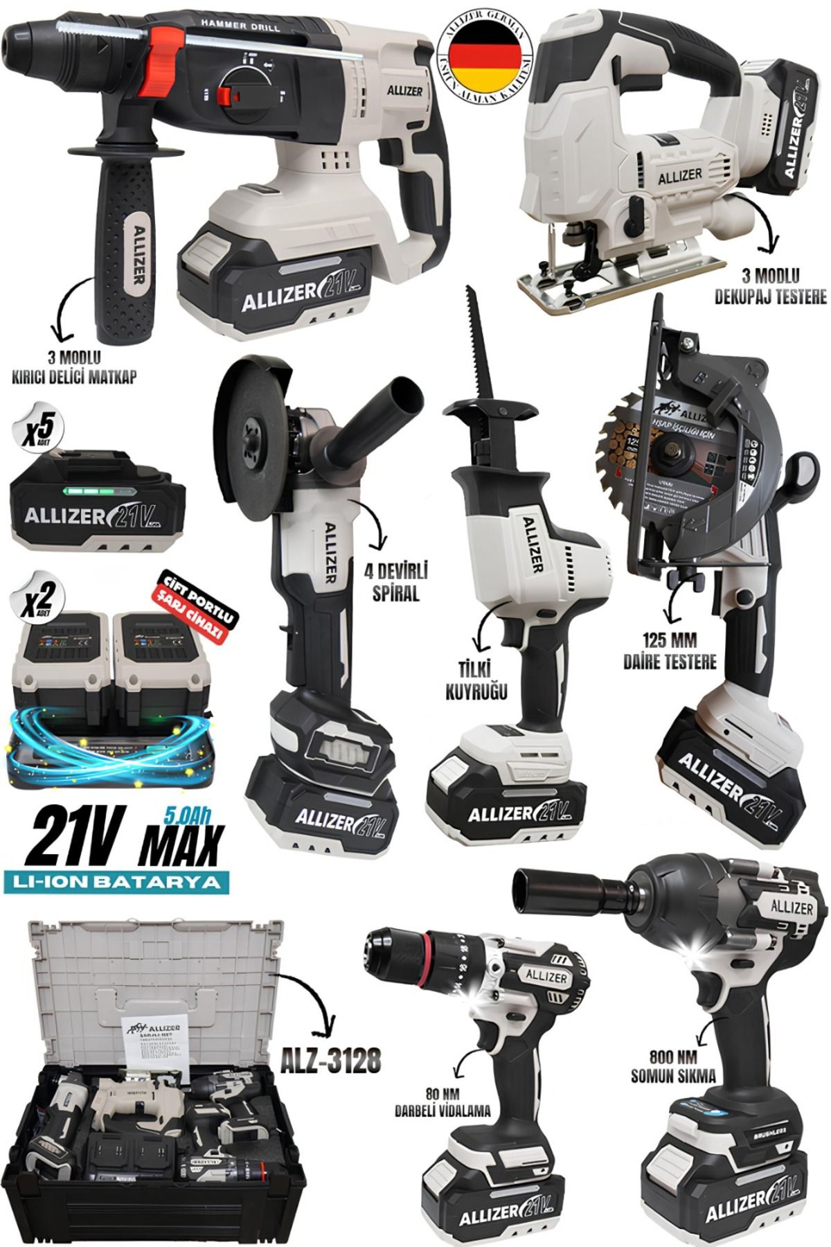 ALLİZER GERMAN 7’Lİ SET TİLKİ KUYRUKLU MODEL