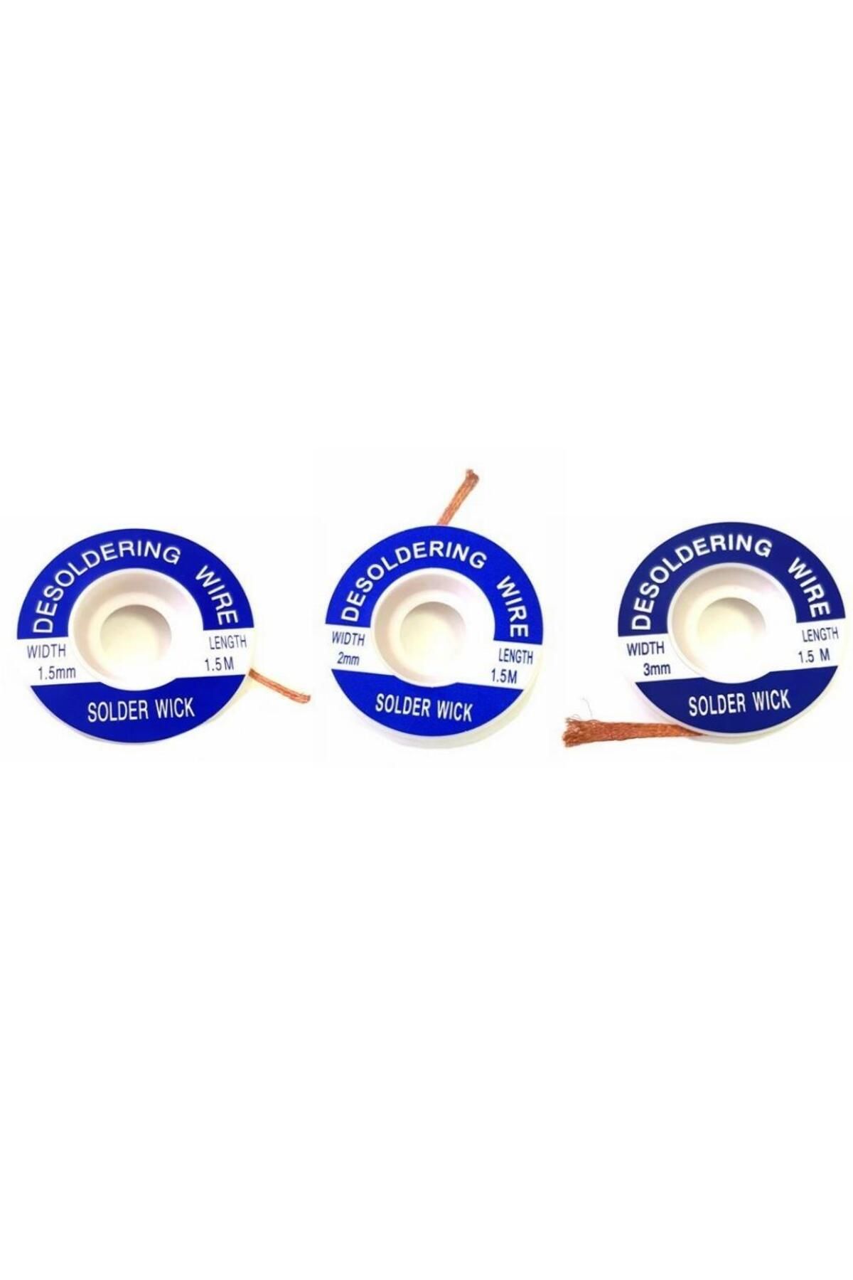 teknotrust 3'lü Lehim Temizleme Teli Seti, 1.5-2-3mm, Elektronik Temizlik Aracı