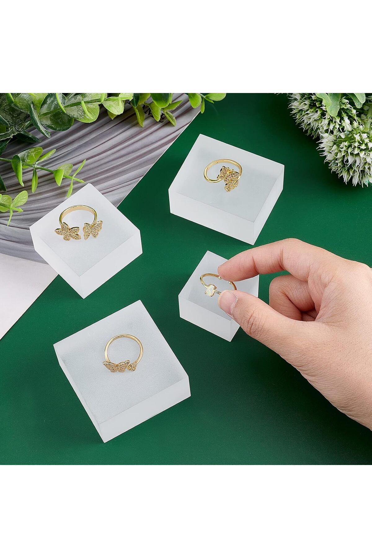 Generic-4pcs Solid Display Block 4 Style Forested Acrylic Display Stands 6