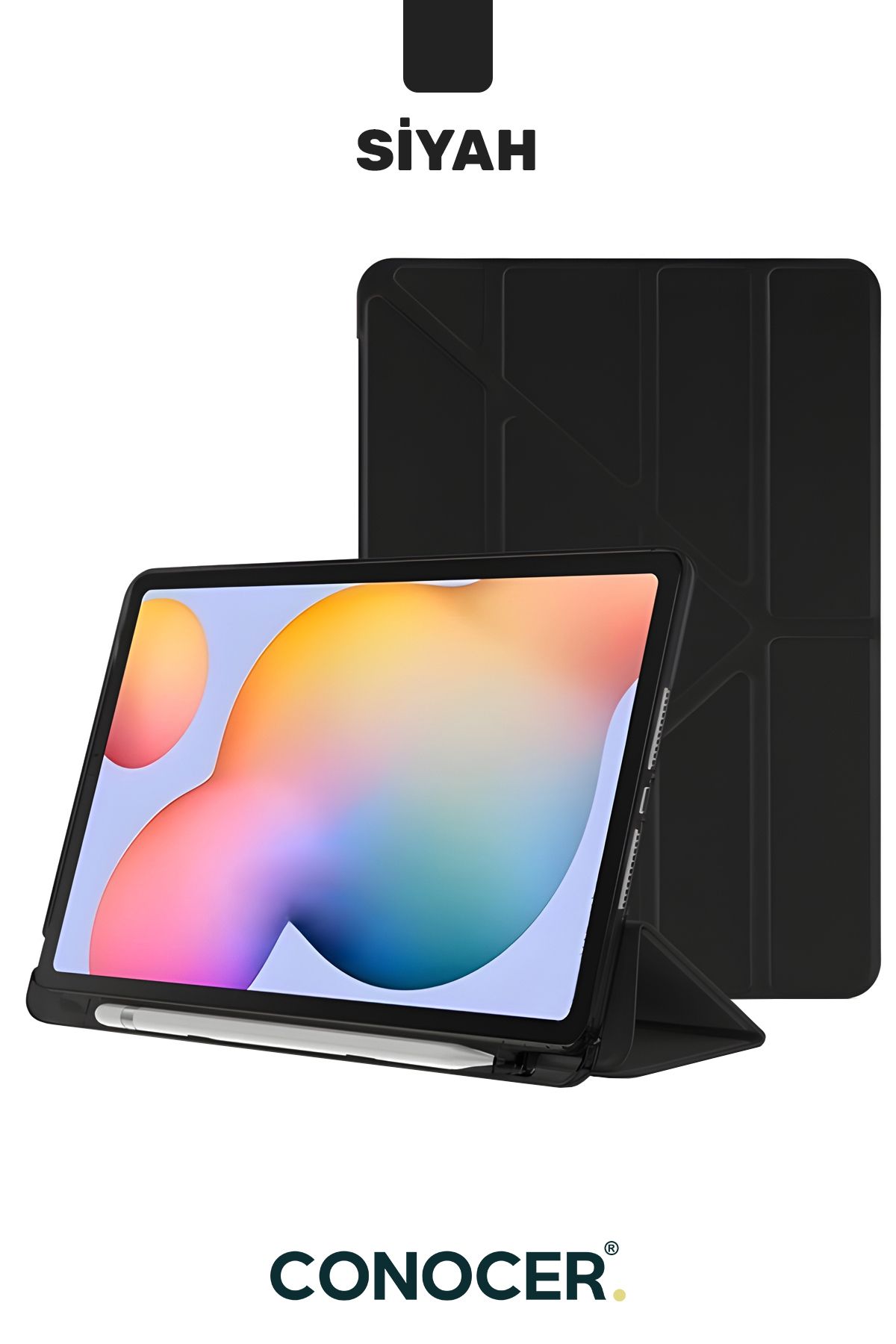 CONOCER iPad 7. 8. 9. Nesil 10.2" inç Kılıf Katlanır Kalemlikli Standlı Uyku Modlu Akıllı Kapak Tablet Kılıf