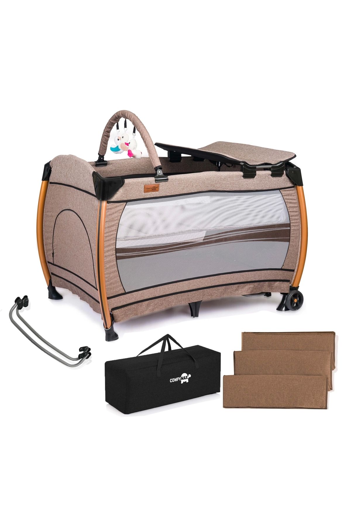 shop Comfymax Power Park Yatak Oyun Parkı 70x110 - Wood Brown