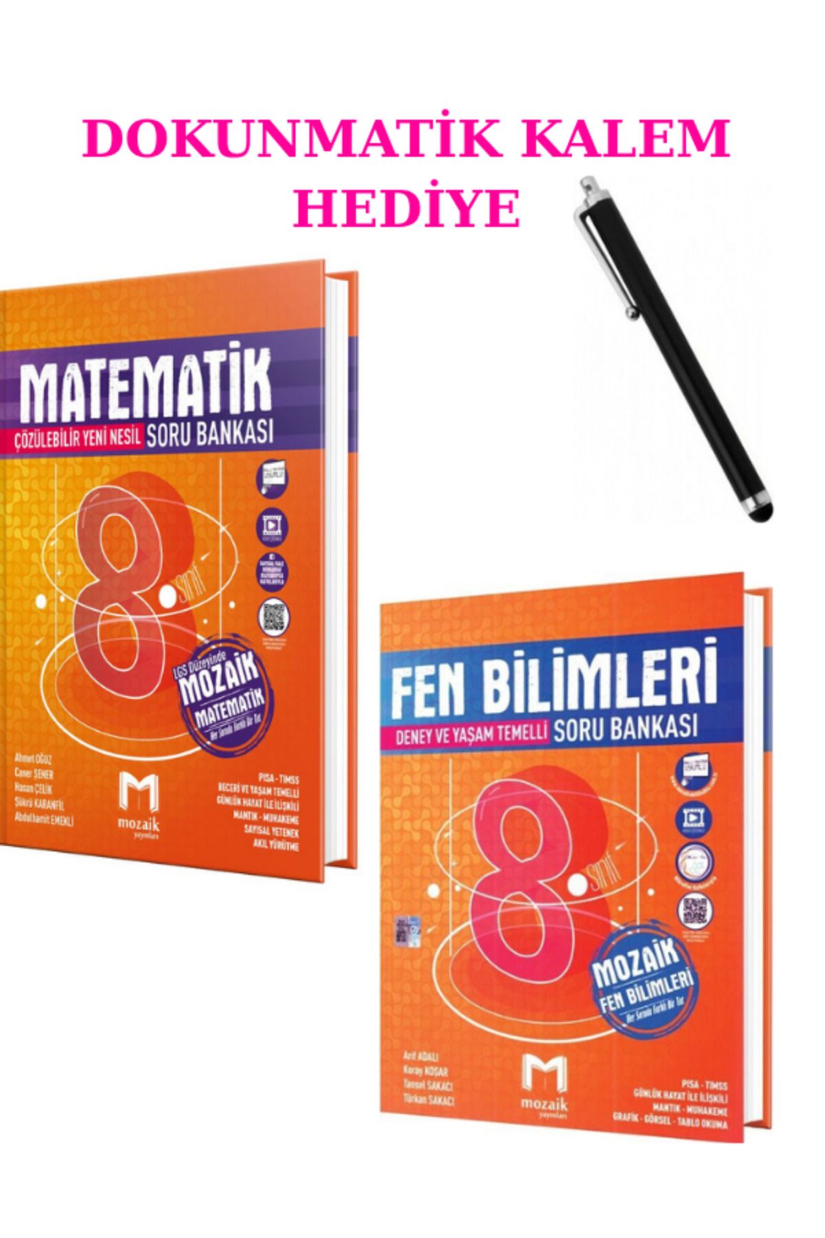 Marsis Yayınları Mozaik Yayınları 8. Sınıf Matematik+ Fen Bilimleri Soru Bankası 2'li SET+ DOKUNMATİK KALEM