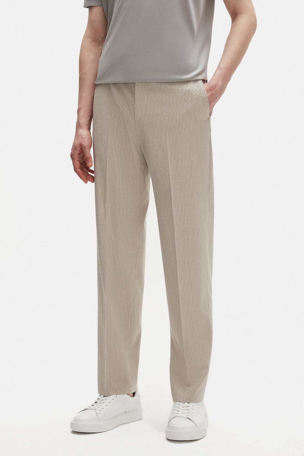 Tween Relaxed Fit Vizon Çizgili Kumaş Pantolon