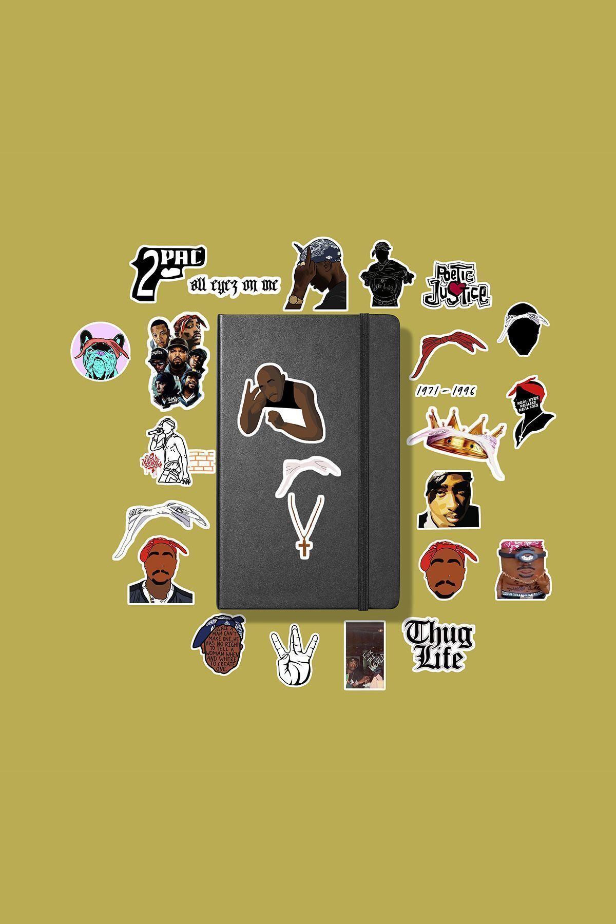MS Major Selection Tupac 2pac sticker paketi /bullet journal defter çıkartma ajanda laptop etiket