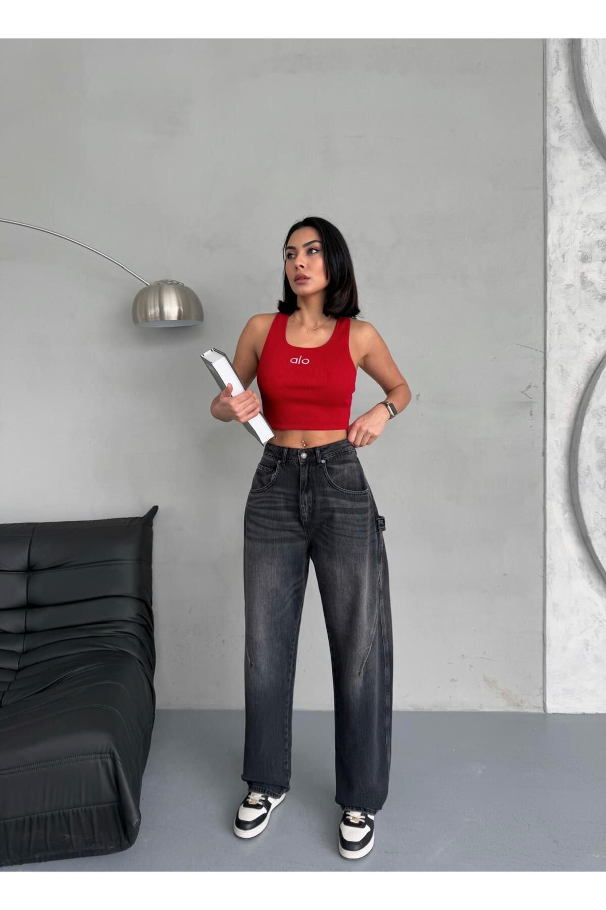 XBELLA DENİM BALLON FİT DİKİŞ DETAYLI BALTA CEPLİ
