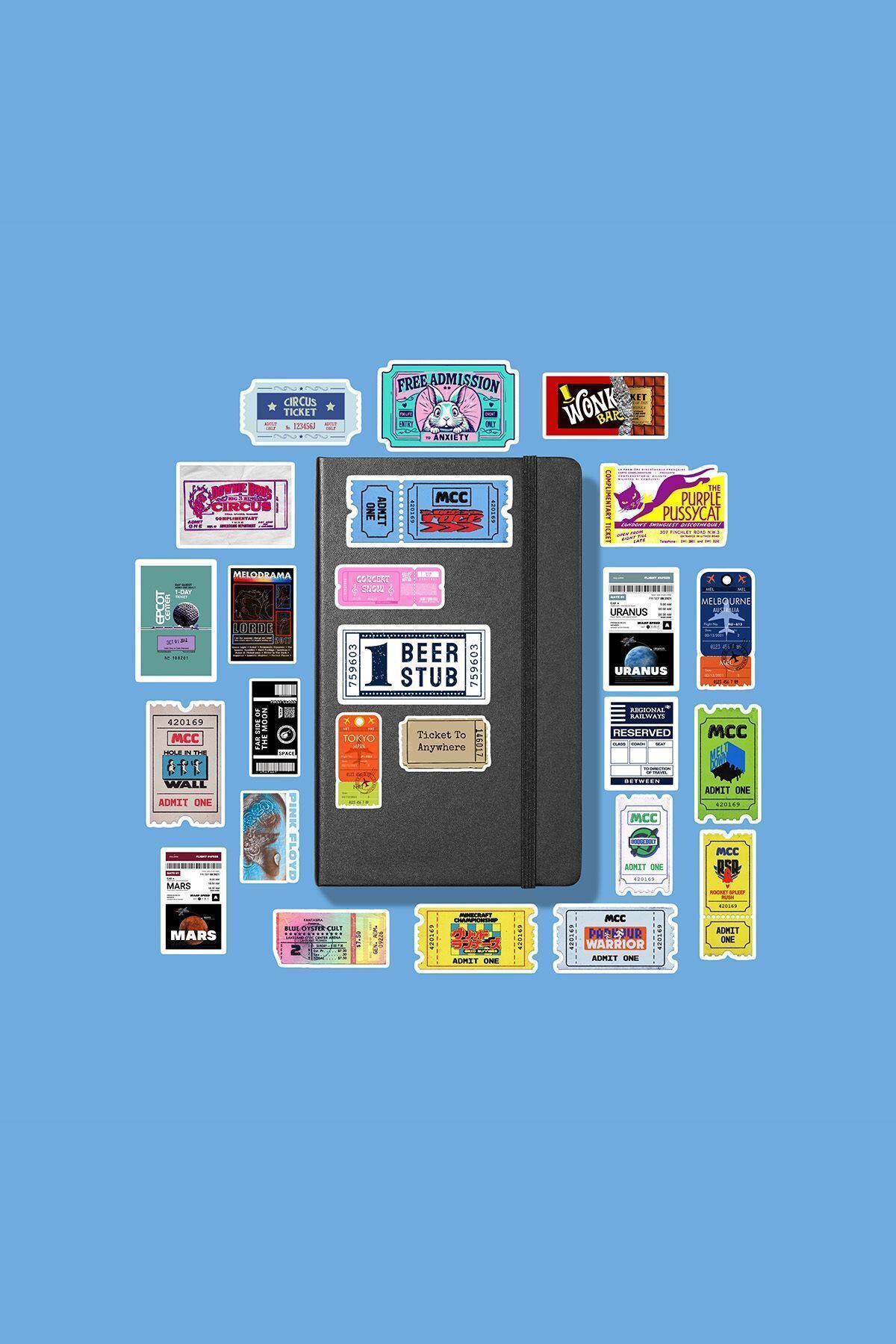 MS Major Selection Ticket Bilet sticker paketi /bullet journal defter çıkartma ajanda laptop etiket