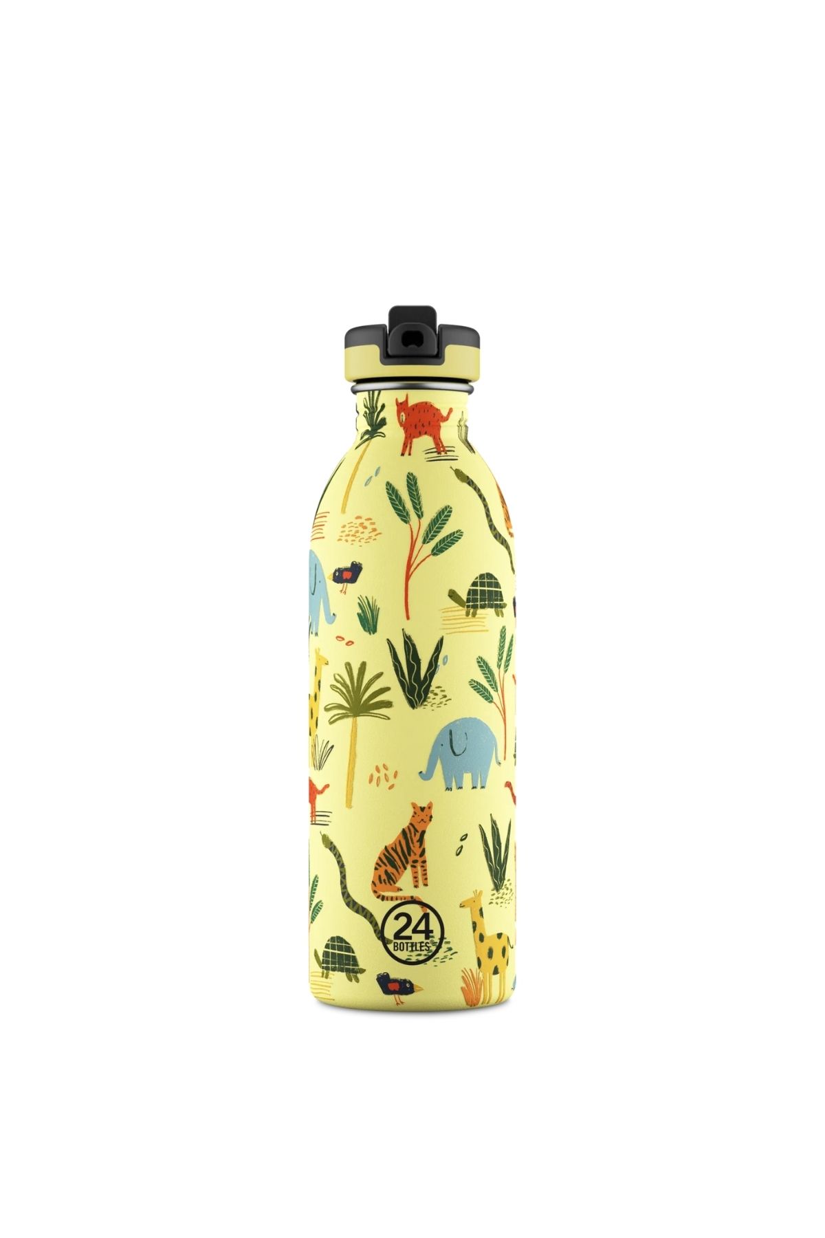 24 Bottles Kids Bottle Jungle Friends Pipetli Paslanmaz Çelik Çocuk Su Matarası 500 ml