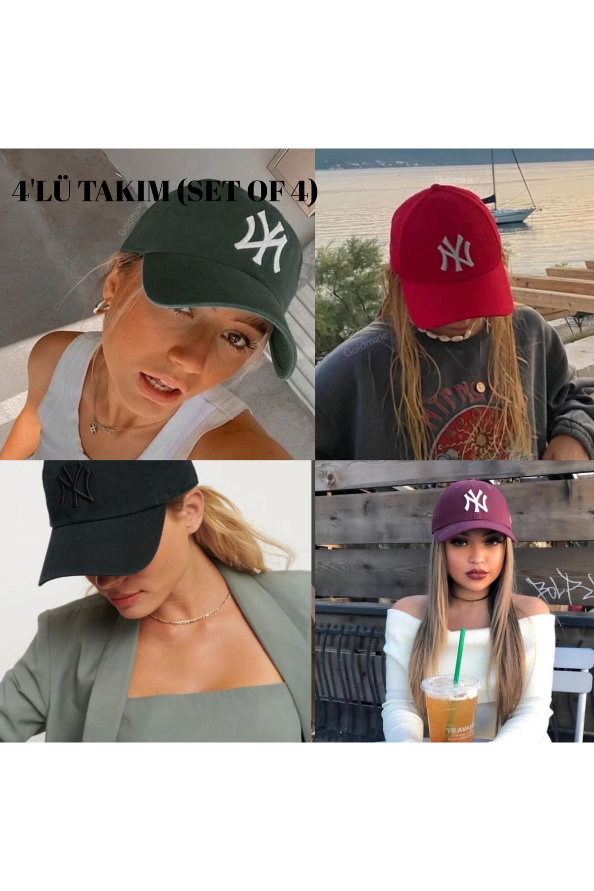 Wearflawless Spor Şapka Ayarlanabilir Unisex 4'lü Şapka Takımı